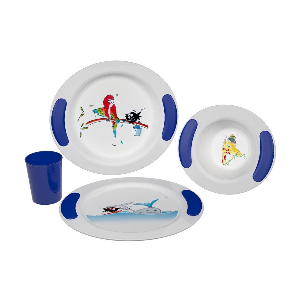 Ornamin Kindergeschirr-Set Kindergeschirr-Set, Esslerngeschirr l Kinderteller l Kinderschale l essen lernen