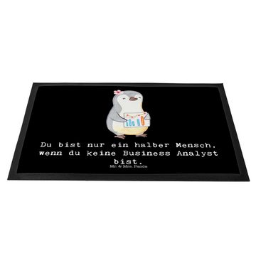 Fußmatte Business Analyst mit Herz - Schwarz - Geschenk, Vorleger, Firma, Mita, Mr. & Mrs. Panda, Höhe: 0.6 mm
