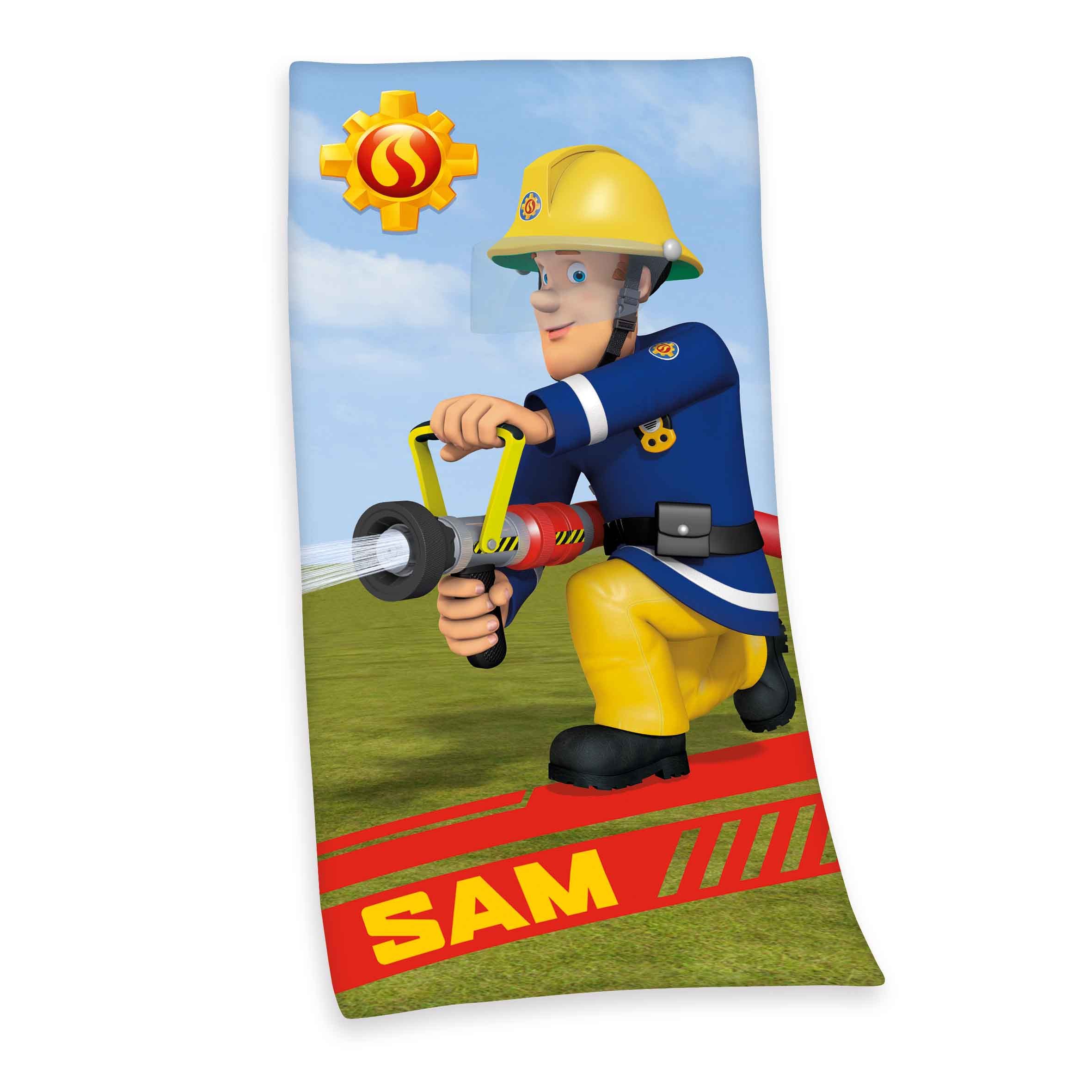Stoffschmiede Badetuch - Feuerwehrmann ‘Sam’ – 75×150 cm, 100% Baumwolle