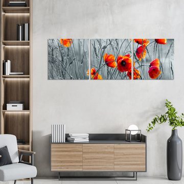 DEQORI Glasbild 'Rote Mohnblumen', 'Rote Mohnblumen', Glas Wandbild Bild schwebend modern