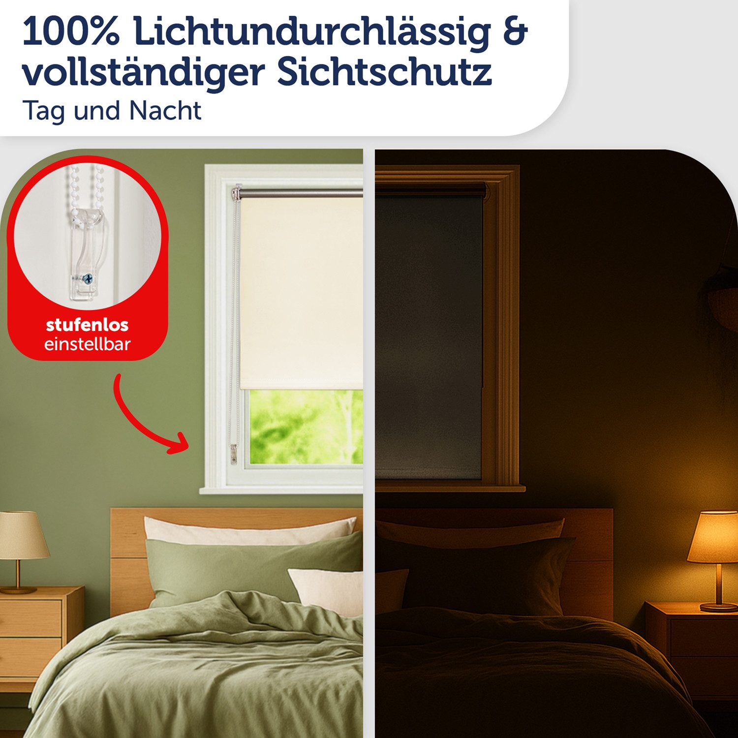Verdunklungsrollo Verdunkelungsrollo ohne Bohren, Blumtal, Klemm-Montage oder optional Wandmontage mit Schrauben und Dübeln