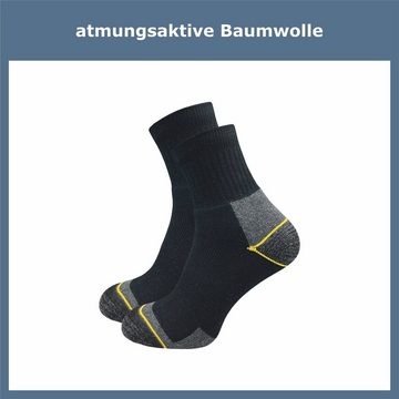 GAWILO Arbeitssocken - Quarter - für Herren mit atmungsaktiver Baumwolle gegen Schweißfüße (6 Paar) Ideal für Sicherheitsschuhe oder Arbeitsschuhe, länger als ein Sneaker