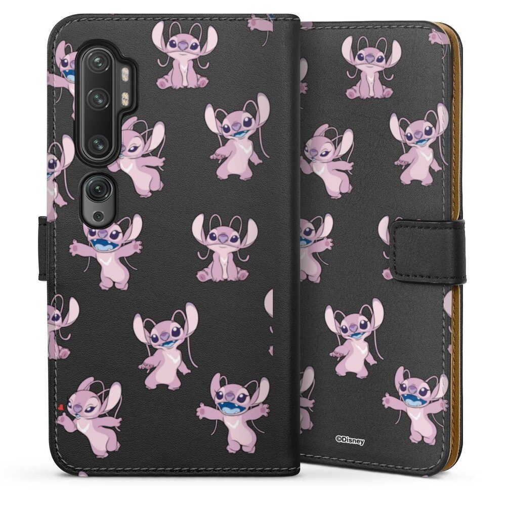 DeinDesign Handyhülle Lilo & Stitch Engel Disney Angel Faces Pattern Transparent, Xiaomi Mi Note 10 Pro Hülle Flip Case Klapphülle Handytasche Leder