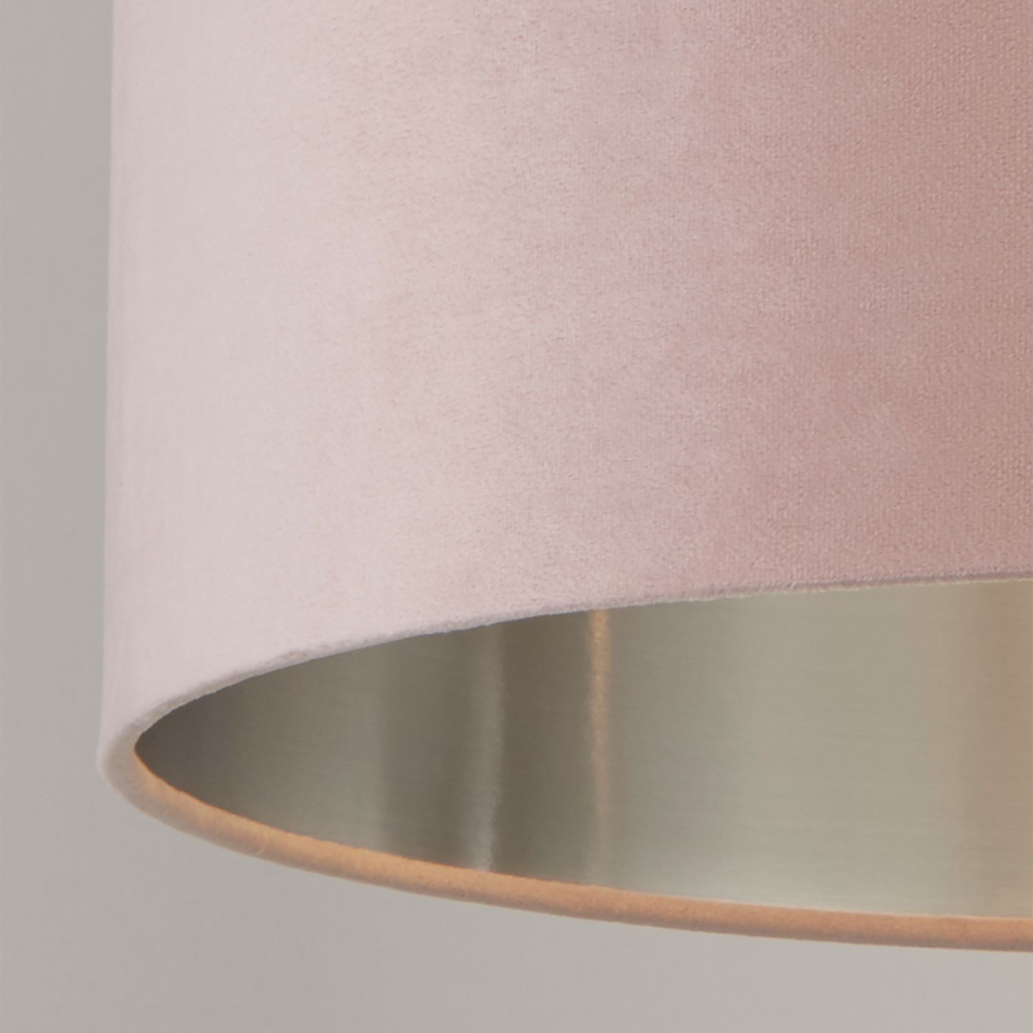 Licht-Erlebnisse Lampenschirm GIRONA, in Pink Silber gebürstet Ø 38 cm Stoff Modern Flur