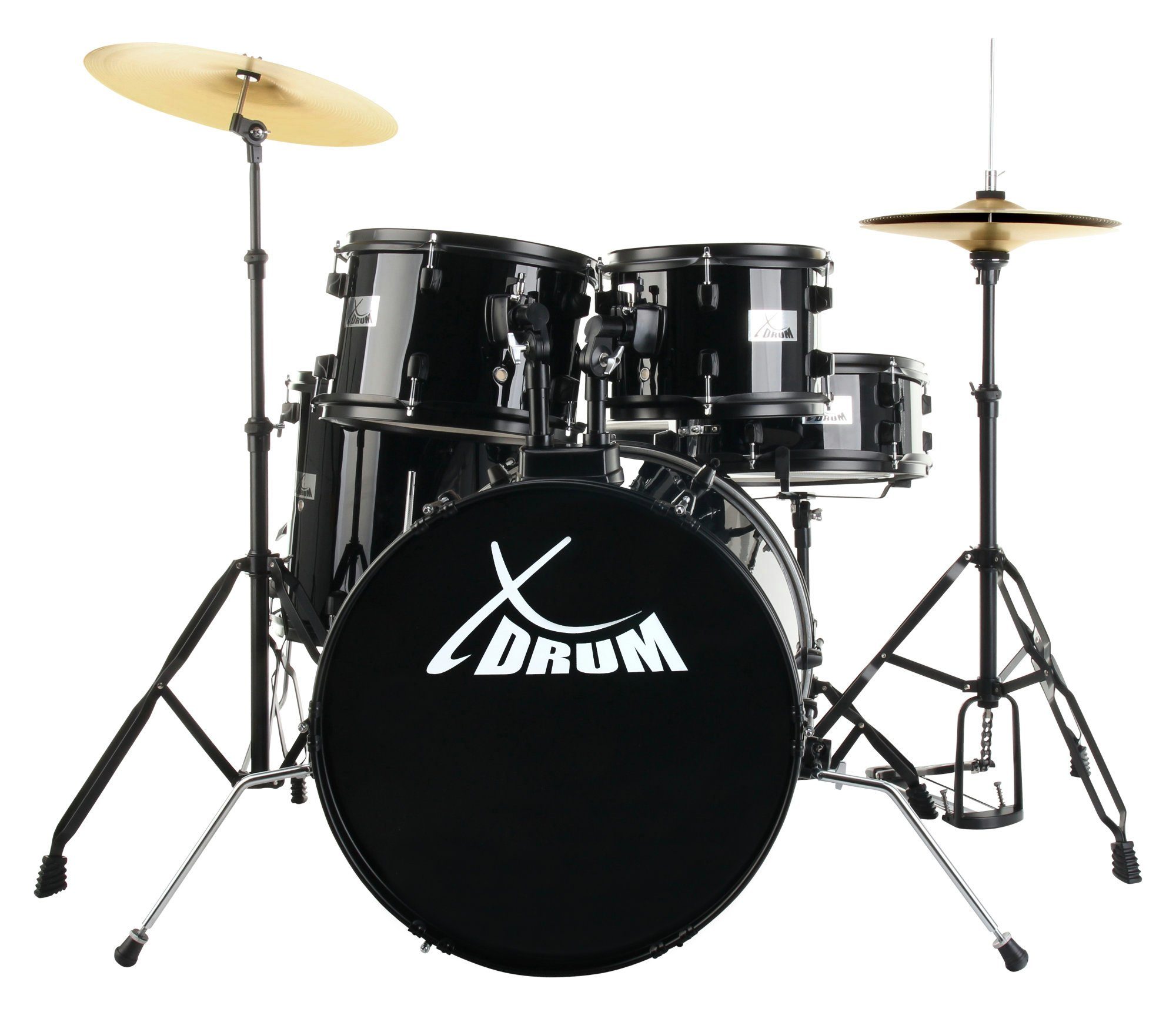 XDrum Schlagzeug Rookie 20" Studio,Komplettes Drumset, inkl. Hocker & Drumsticks, Kesselgrößen: 20" BD, 10", 12", 14" TT, 14 SN