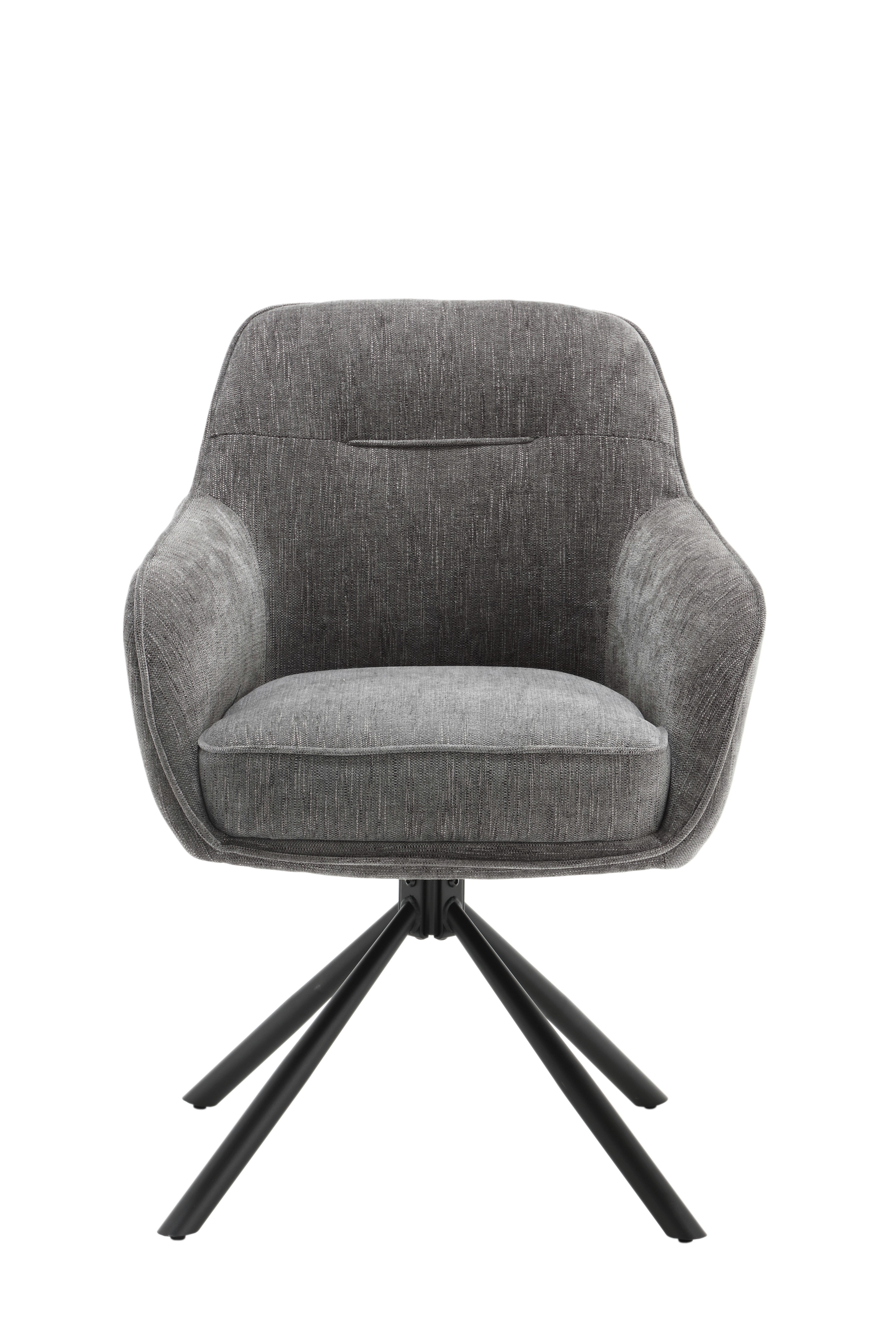 4-Fußstuhl Design-Stuhl MCAM-2, Federkern, drehbar, hellgrau