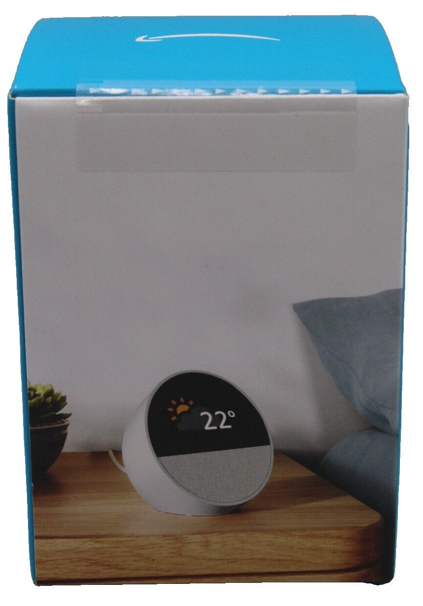 Amazon Echo Spot 2024 Kompakter & Smarter Lautsprecher WLAN Bluetooth Wecker Smart Speaker (WLAN (WiFi), Bluetooth, voller Klang mit Sprachsteuerung Energiesparmodus)