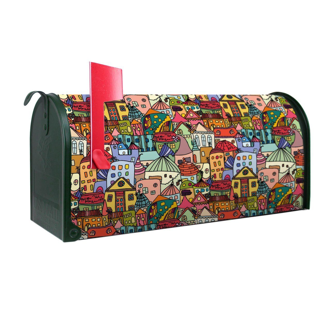 banjado Amerikanischer Briefkasten Mailbox Funky Town (Amerikanischer Briefkasten, original aus Mississippi USA), 22 x 17 x 51 cm