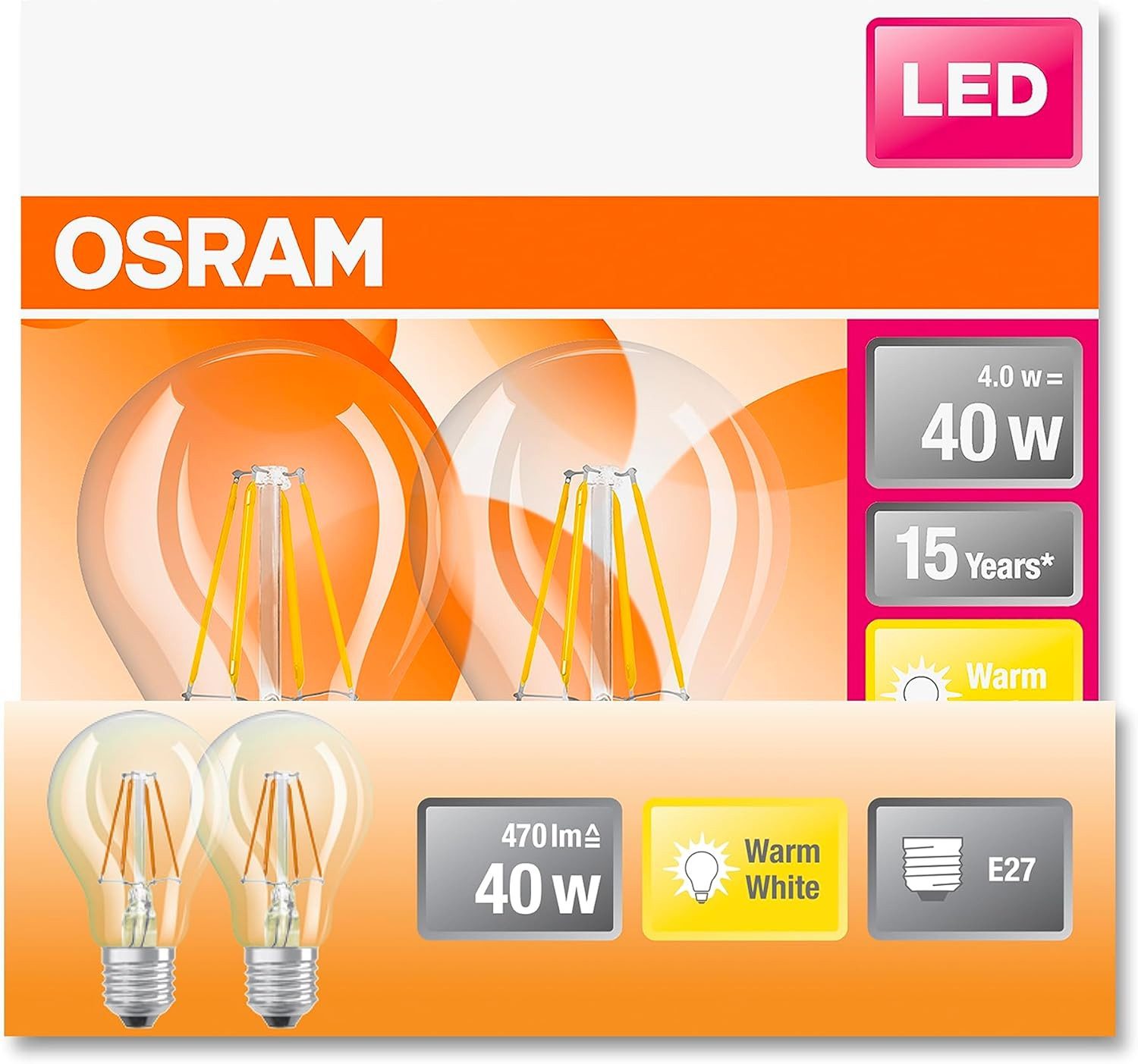 Osram LED-Leuchtmittel, 1 St., OSRAM LED Star Classic A40 LED Lampe für E27 günstig online kaufen