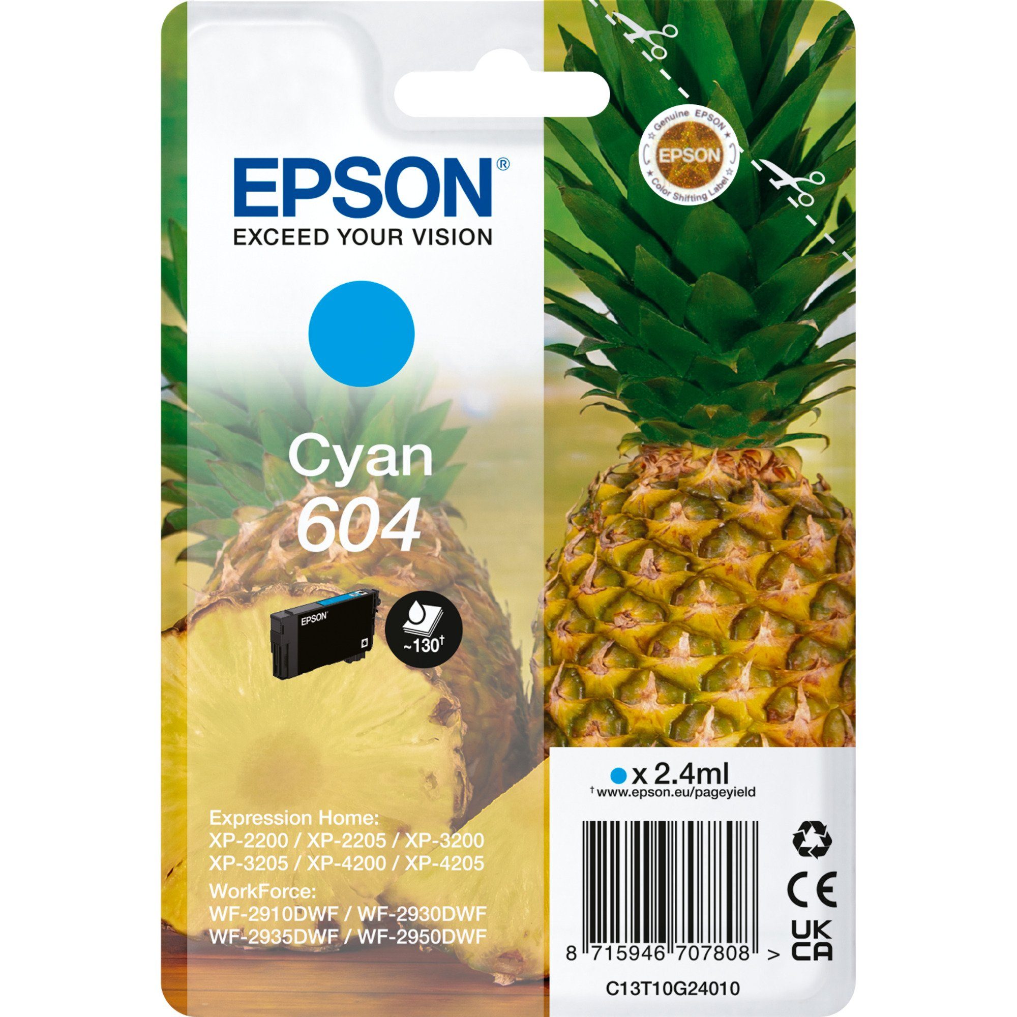 Epson Epson Tinte cyan 604 (C13T10G24010) Tintenpatrone