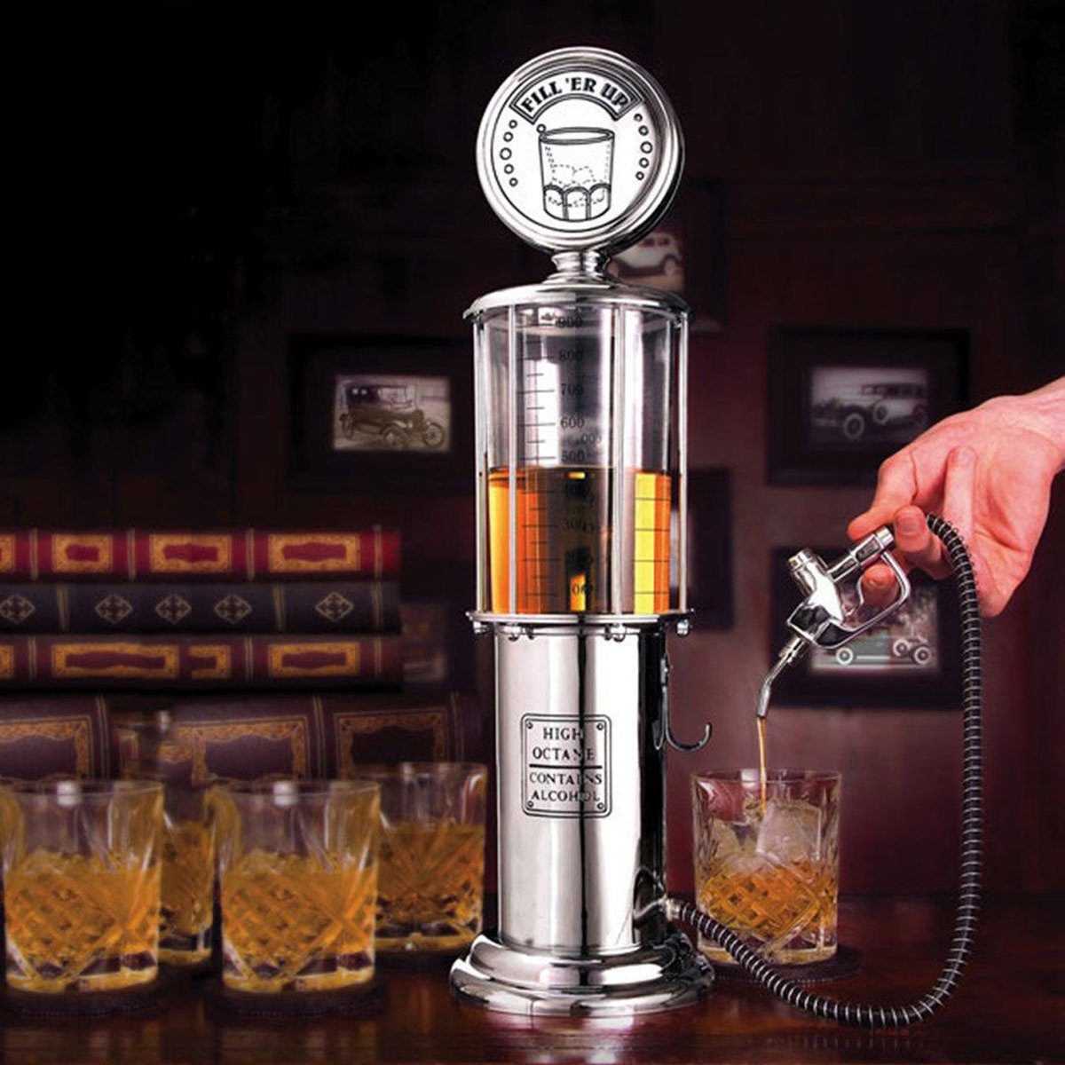 Goods+Gadgets Getränkespender GOODS+GADGETS Retro Getränkespender - 1000ml Biertower mit Zapfhahn, Bar-Butler Bierspender Zapfanlage
