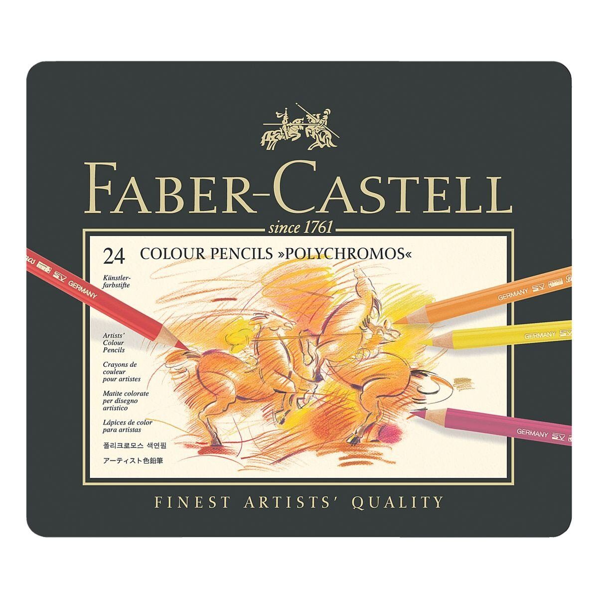 Faber-Castell Buntstift Polychromos, (24-tlg), lichtbeständig, wisch- und wasserfest