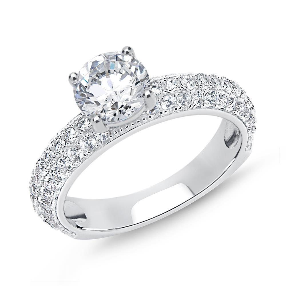 JEWLIX Verlobungsring Silber mit Zirkonia Hauptstein und Solitär Pavé Desig günstig online kaufen