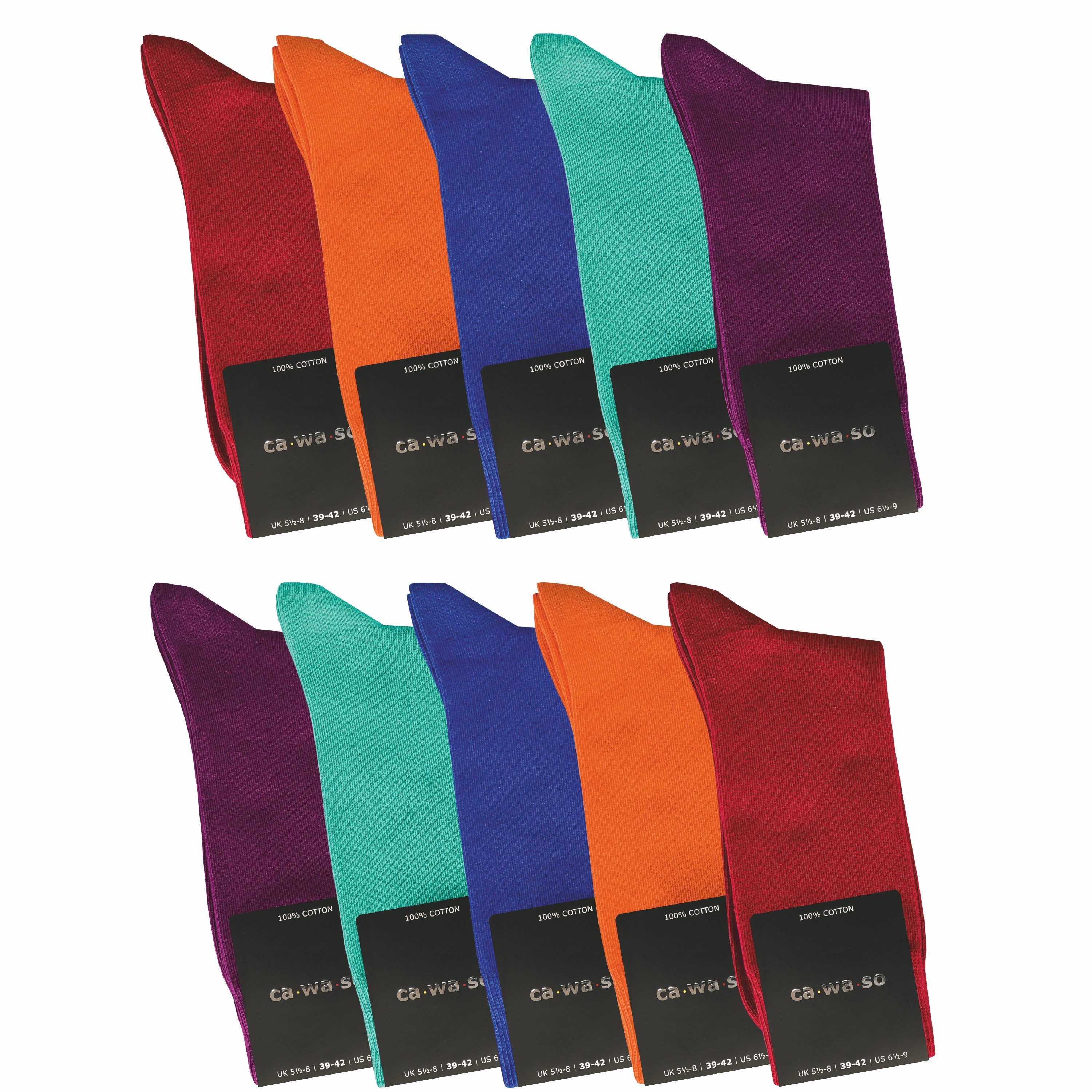 ca·wa·so Businesssocken für Herren aus 100 % Baumwolle - Reine Baumwollsocken - Weiche Socken (10 Paar) Doppelt verstricktes Garn und gekämmte Baumwolle für lange Haltbarkeit