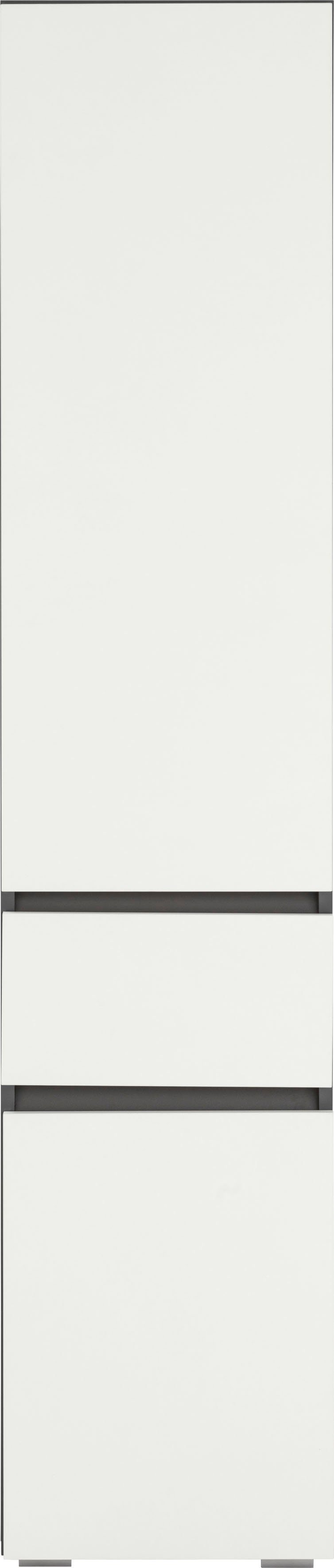 Home affaire Hochschrank Wisla Höhe 180 cm, mit Türen & Schubkasten anthrazit/weiß | anthrazit | Hochschränke
