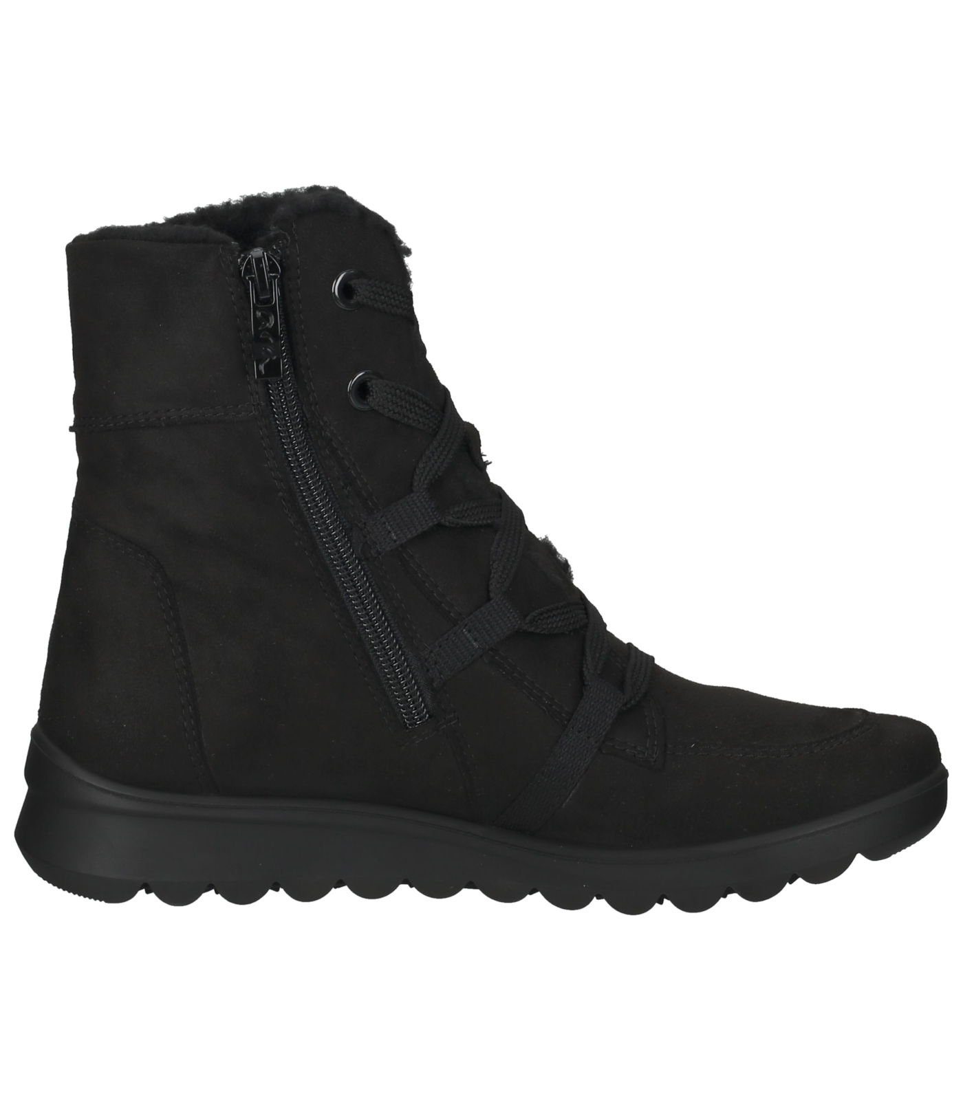 Ara Leder Schnürstiefelette Stiefelette Schwarz