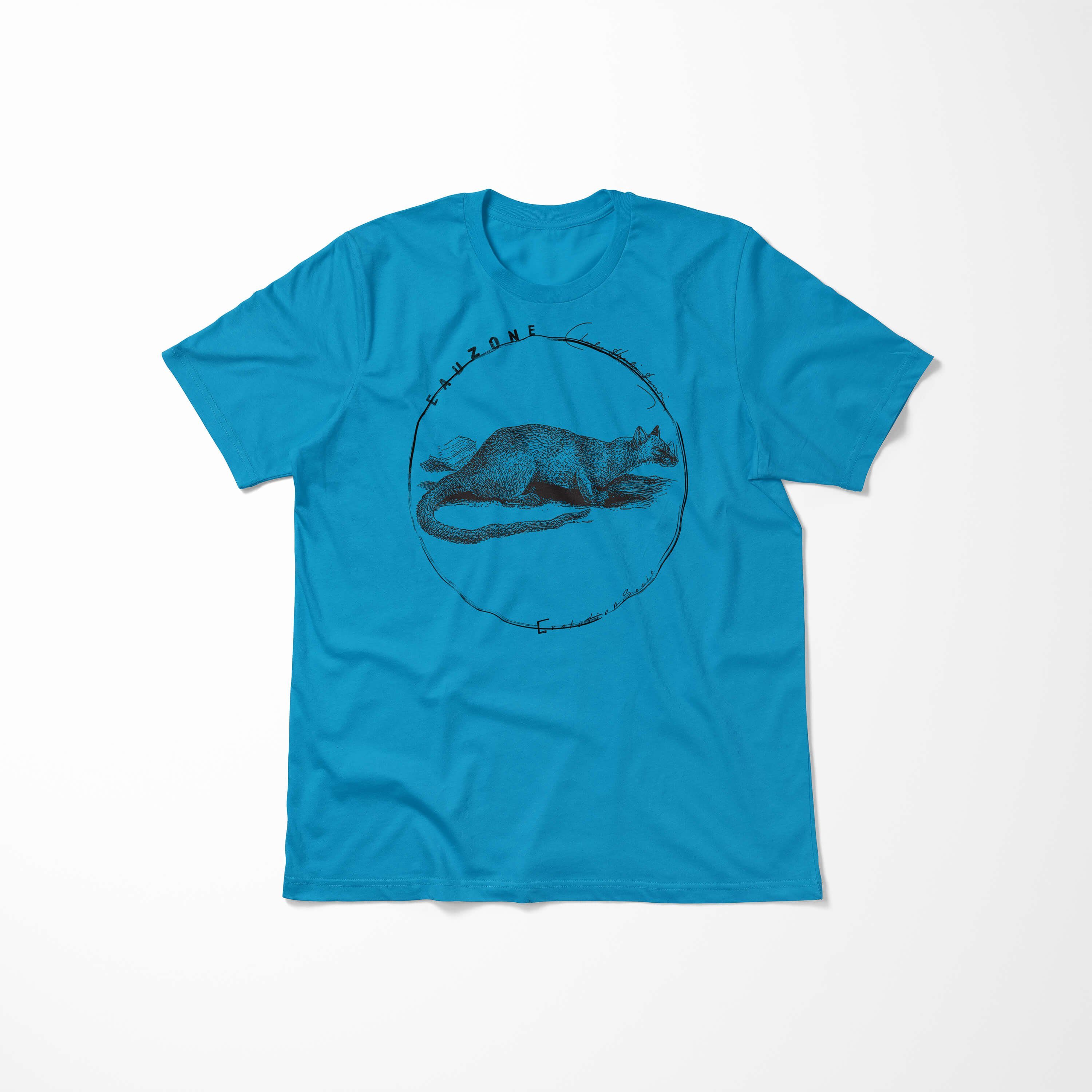 Herren T-Shirt Evolution Art T-Shirt Frettkatze Sinus Atoll