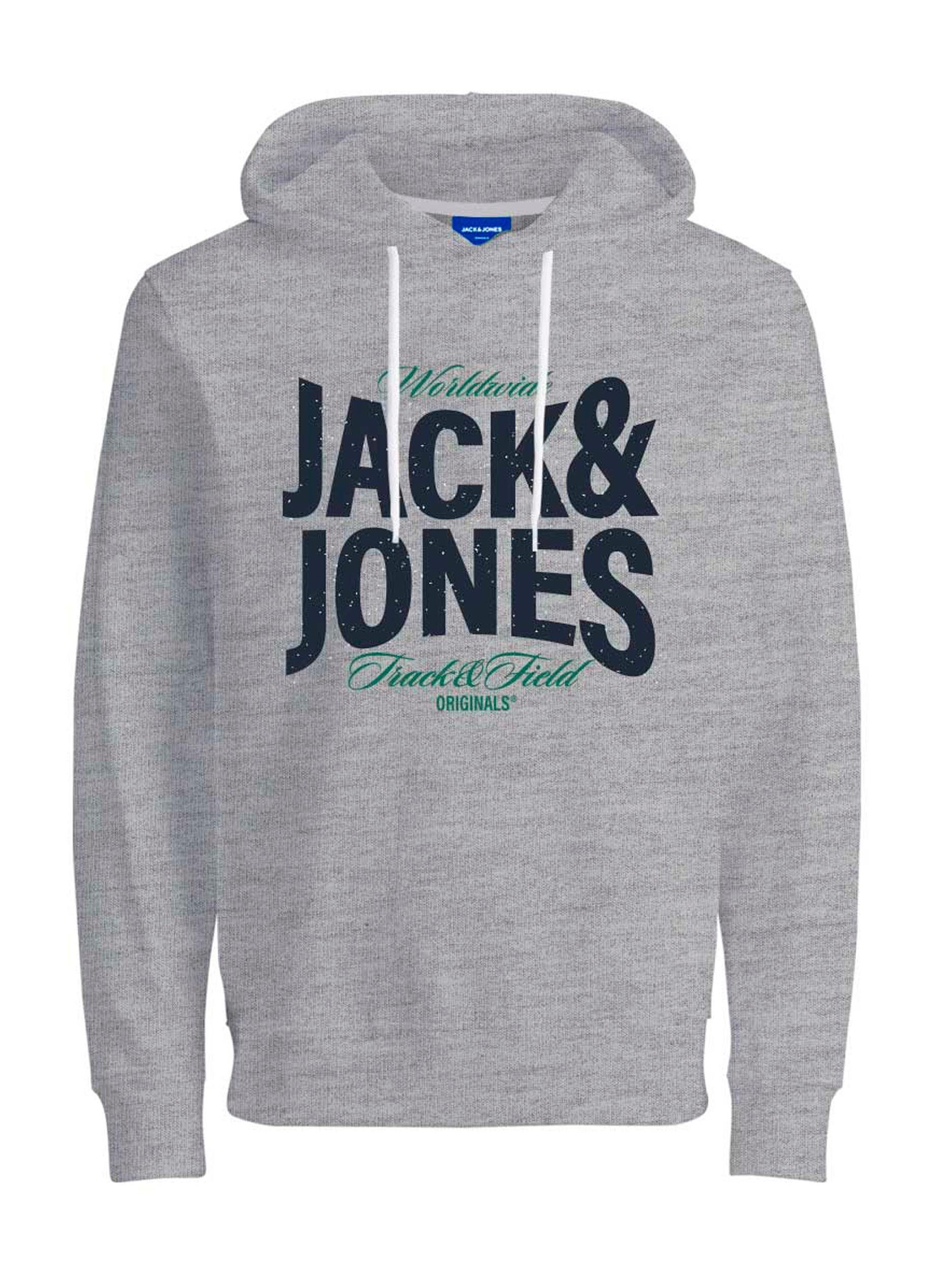 Jack & Jones Hoodie Kapuzensweatshirt Mel Hoody mit Kapuze (1-tlg) Light Grey Melange