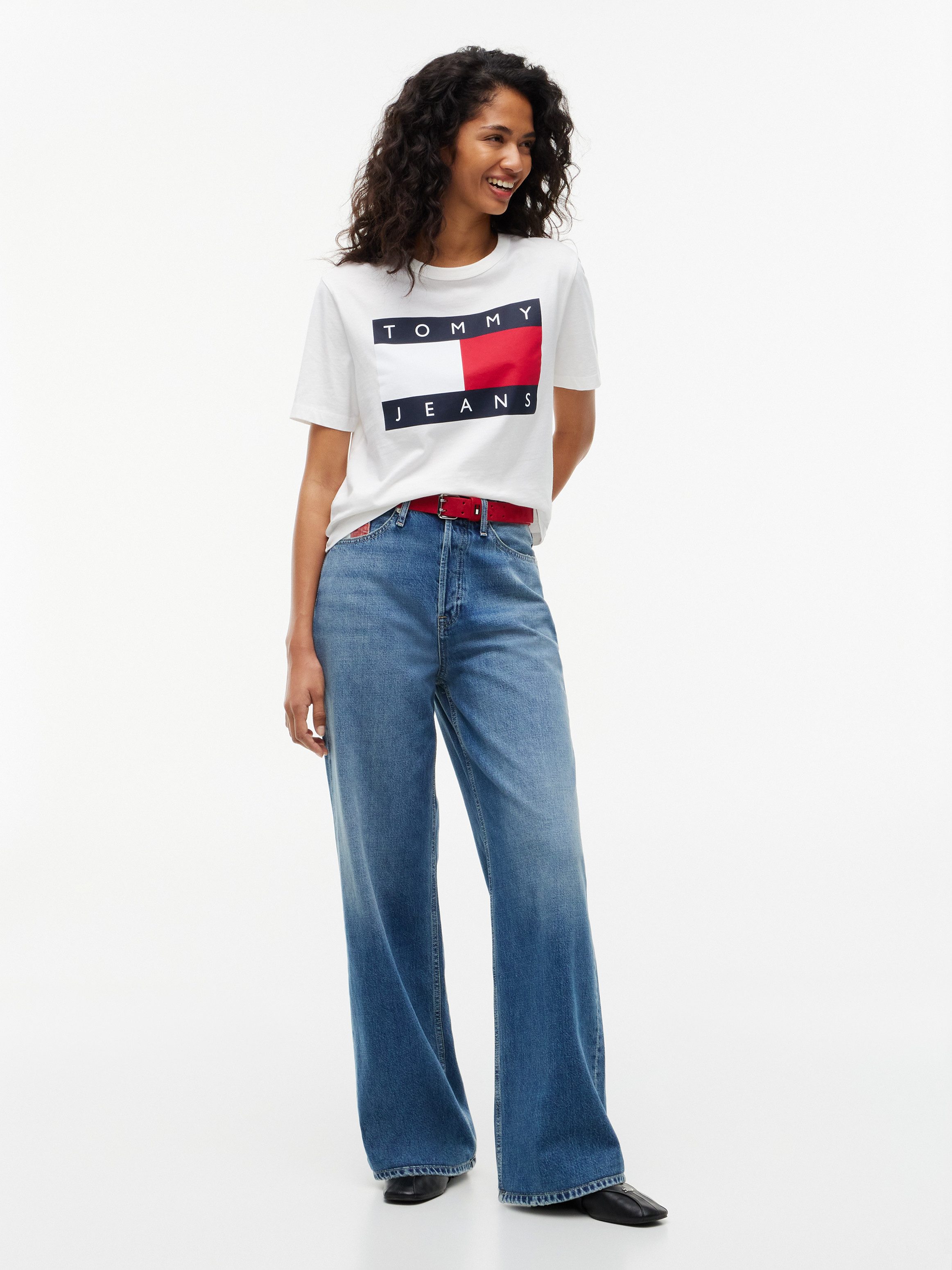 Tommy Jeans Rundhalsshirt TJW BXY FLAG SS TEE EXT Baumwolle – Bild 4 von 5