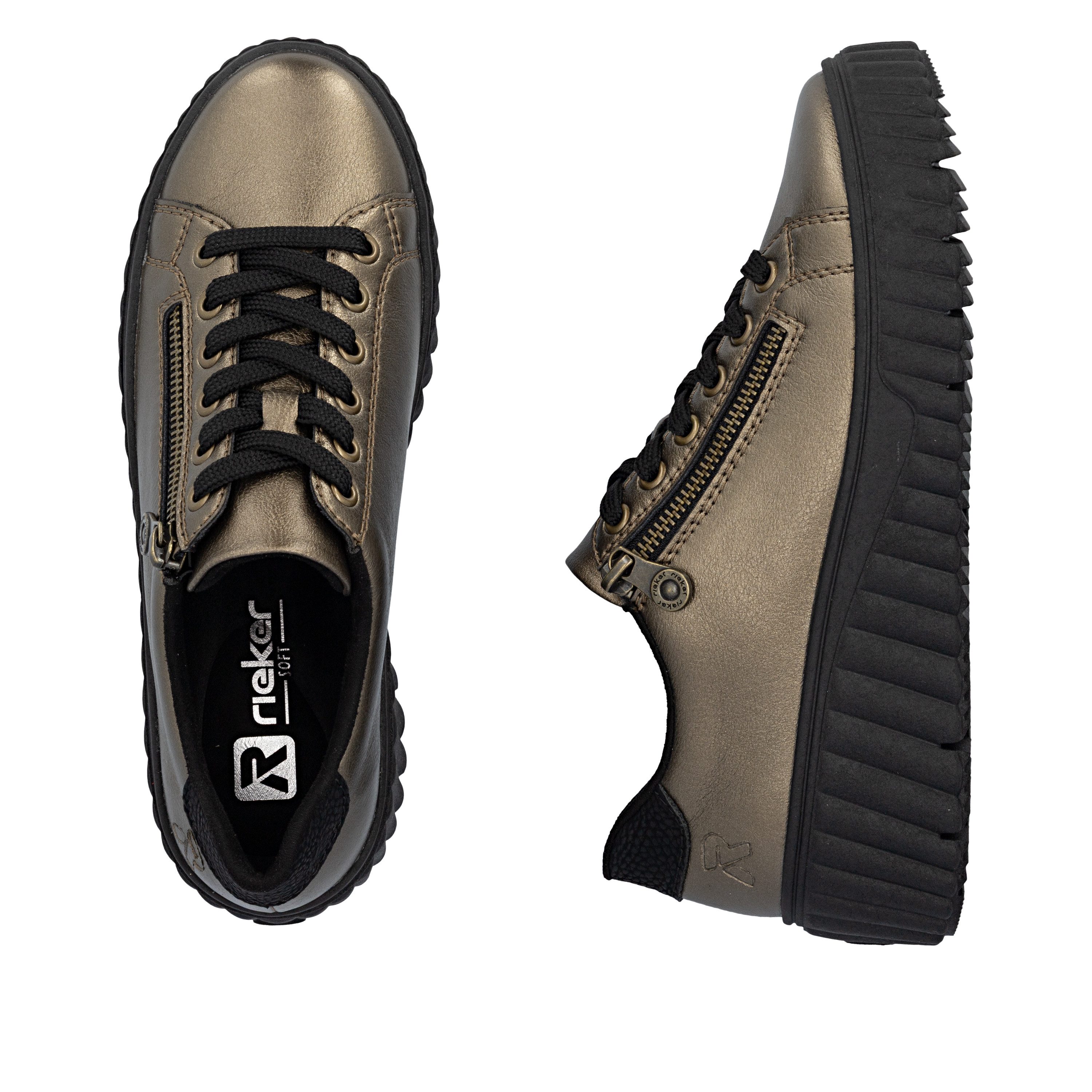Rieker Plateausneaker Freizeitschuh, Halbschuh, Schnürschuh mit Plateausohle