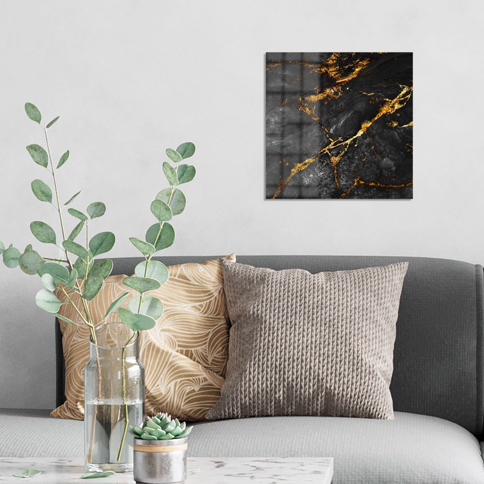 DEQORI Glasbild 'Veredelter Naturstein', 'Veredelter Naturstein', Glas Wandbild Bild schwebend modern