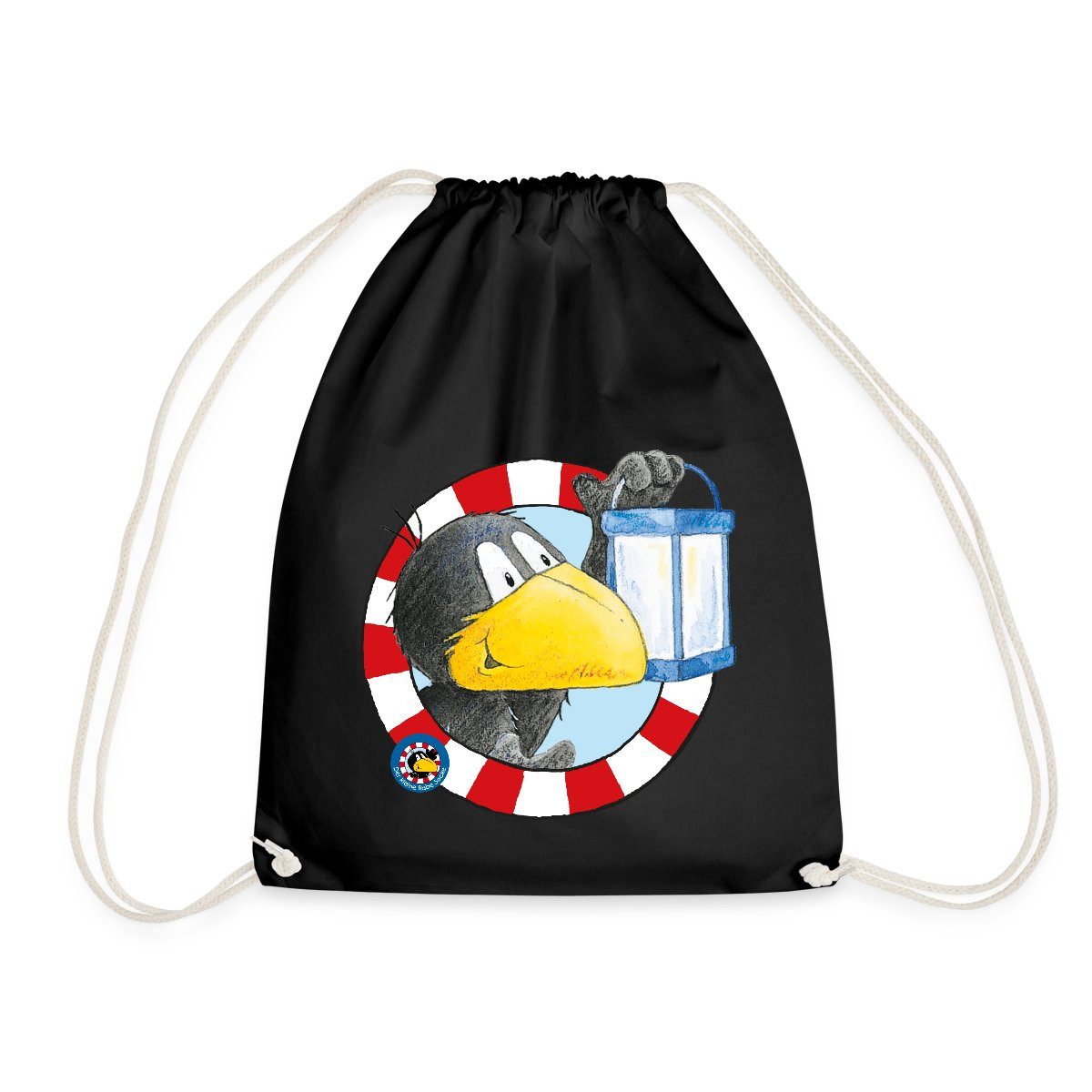 Spreadshirt Turnbeutel Der kleine Rabe Socke mit Laterne Turnbeutel (1-tlg)