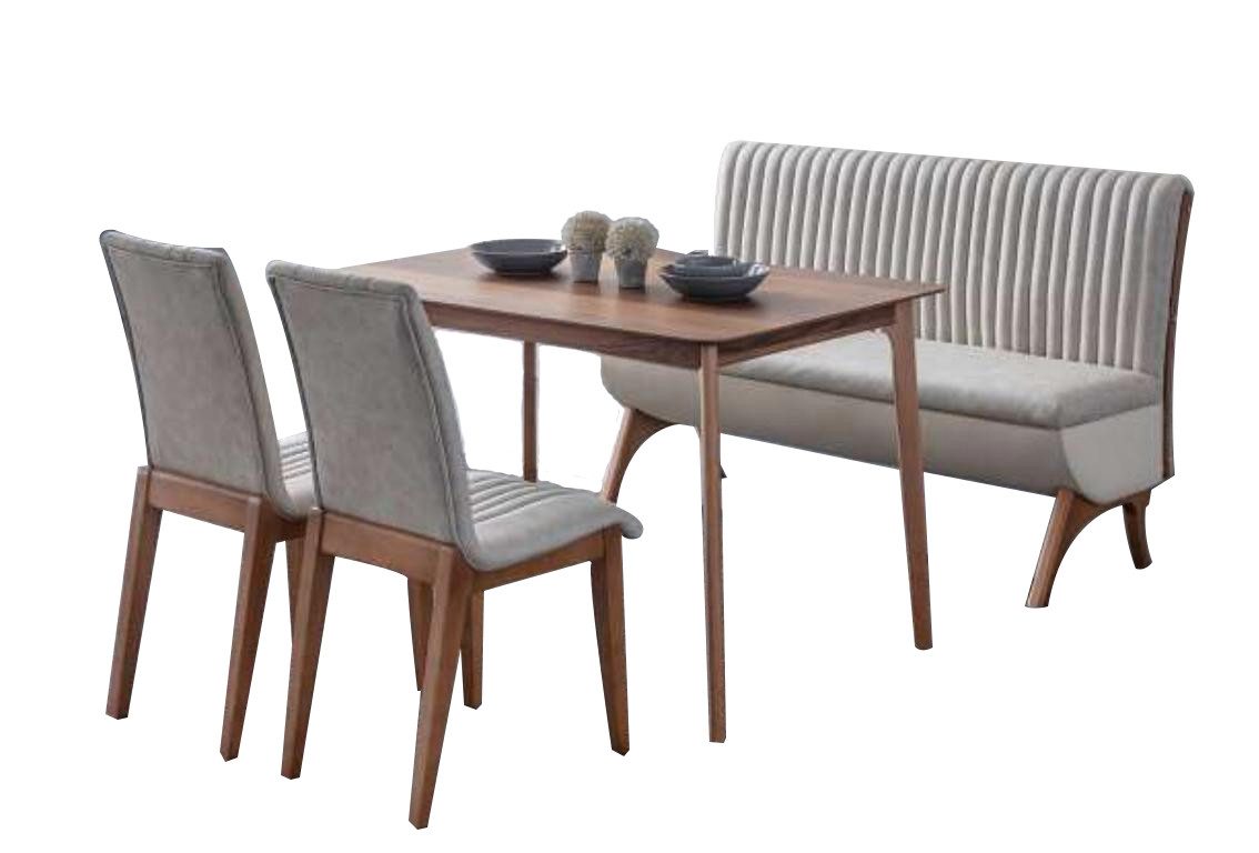 JVmoebel Essgruppe Moderne Weiße Esszimmer Garnitur Designer Esstisch