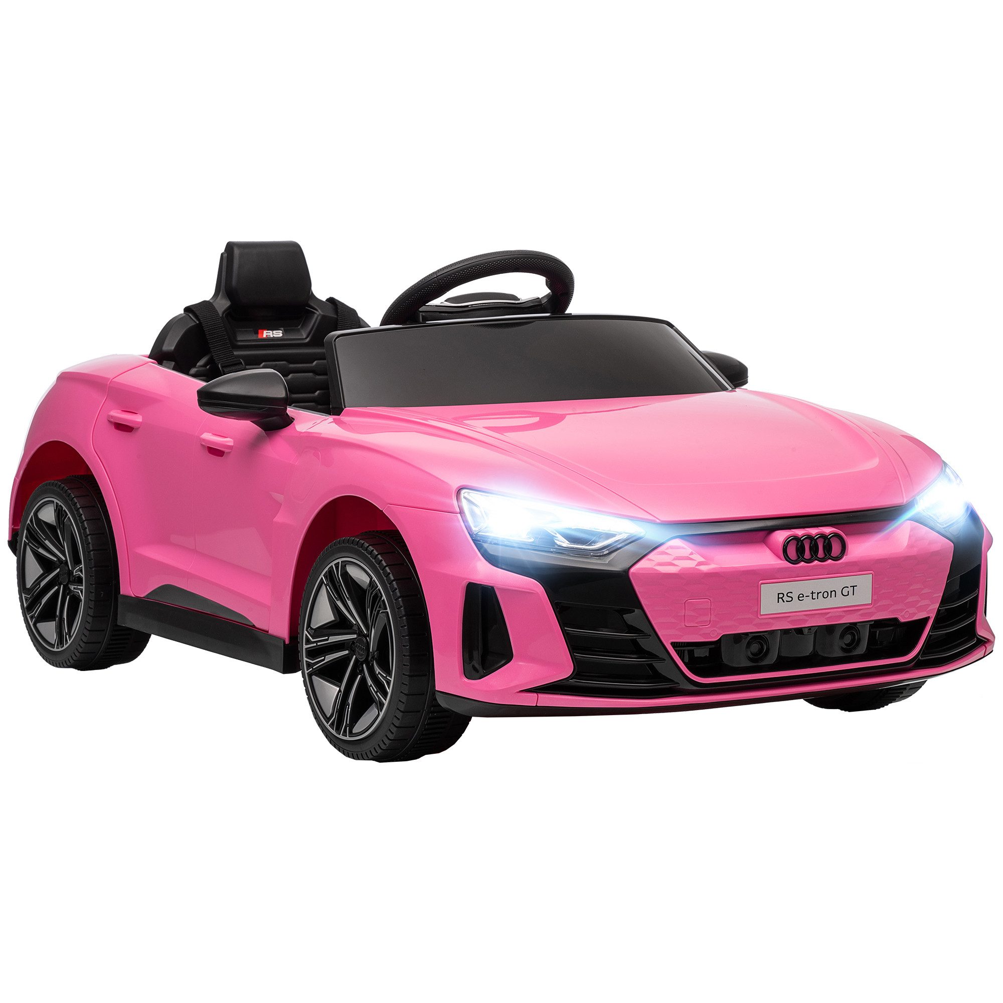 HOMCOM Elektro-Kinderauto 12V Audi E-tron mit Fernbedienung, Musikfunktion, Belastbarkeit 25 kg, (1-tlg), für Garten, Balkon, Rosa