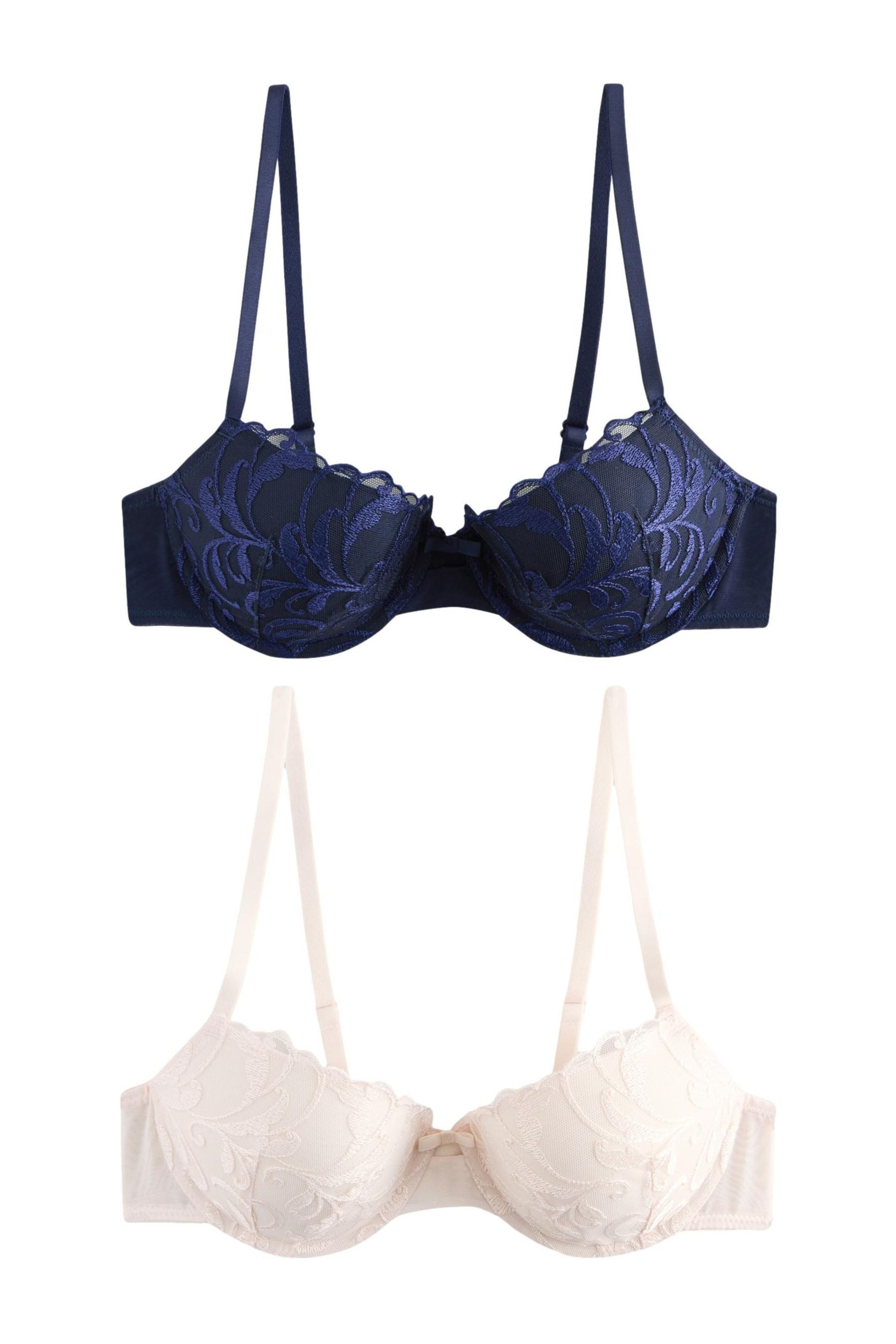 Next Balconette-BH 2er-Pack Bestickte Push-up-Balconette-BHs, A-E (2-tlg)