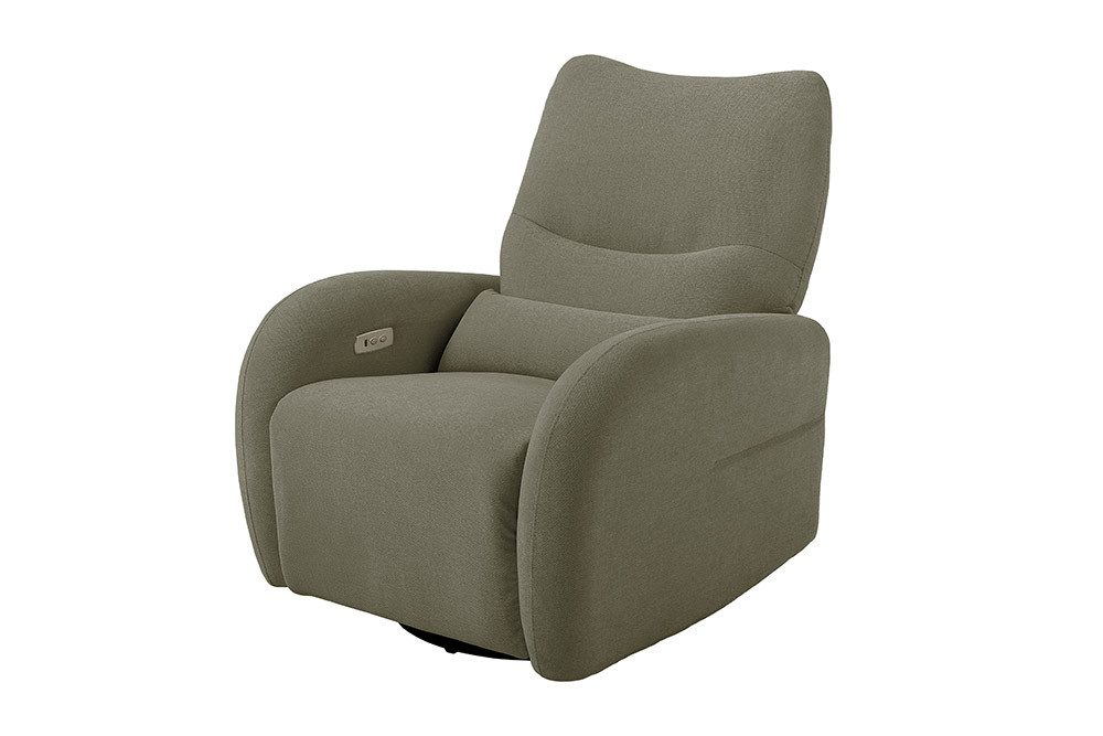 riess-ambiente Relaxsessel PRIORITY grün/schwarz - Strukturstoff, Metall, Relaxfunktion, Kissen (Einzelartikel, 1-St), Kinosessel 360° drehbar & USB-Anschluss - ideal für Wohnzimmer