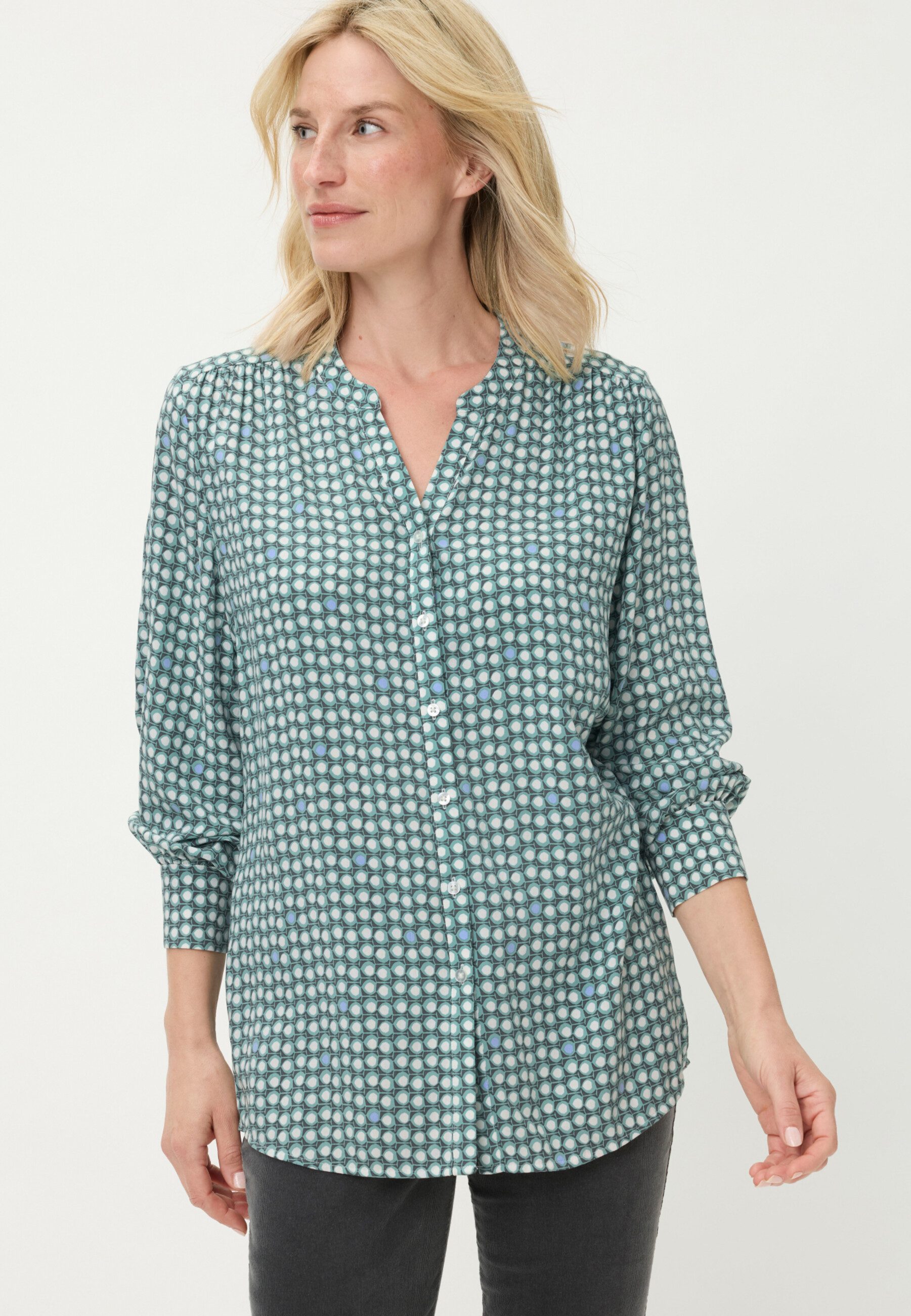 Olsen Hemdbluse Bluse mit Allover-Print