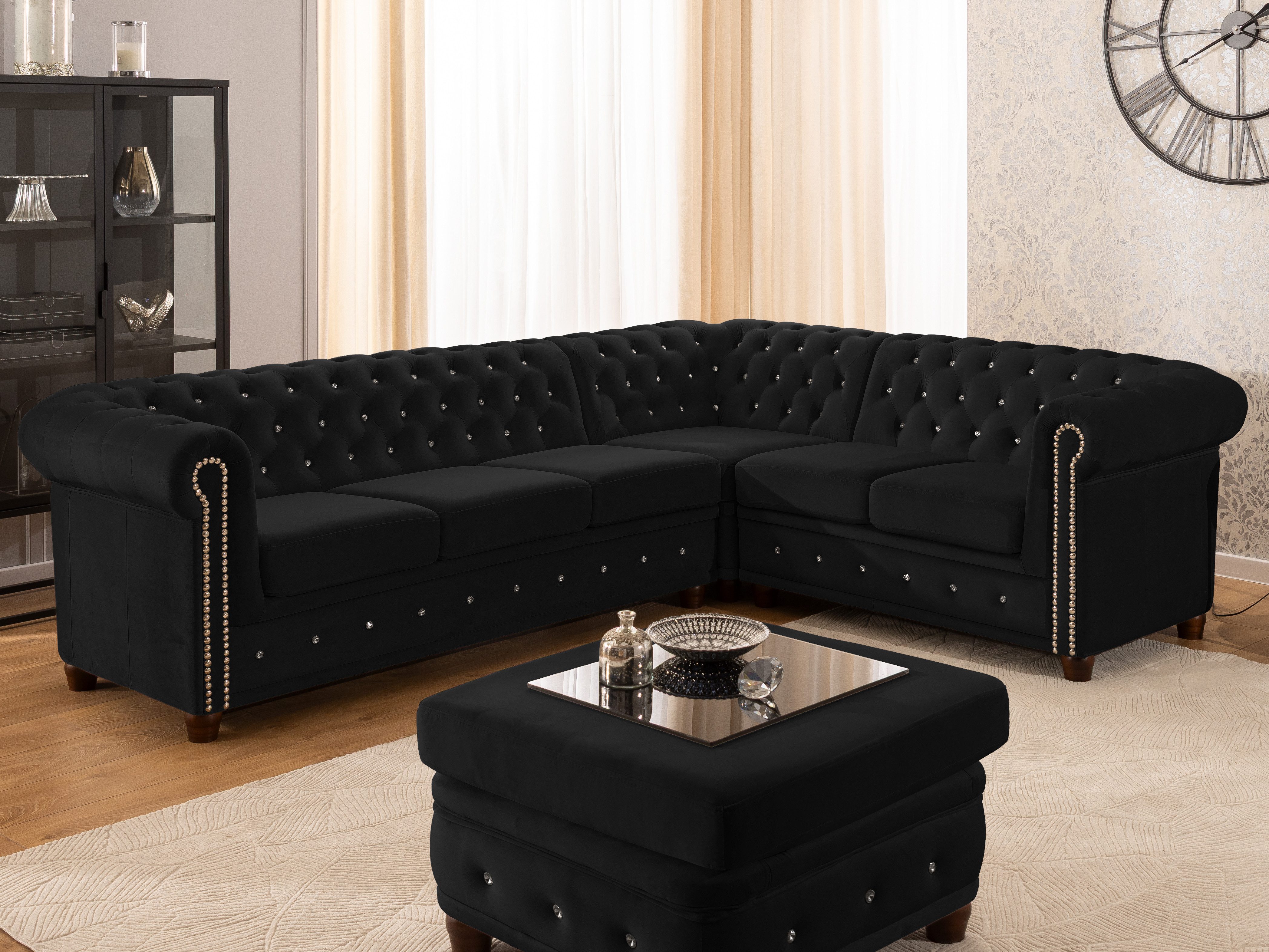 S-Style Möbel Ecksofa Chesterfield L-Form Cleo günstig online kaufen