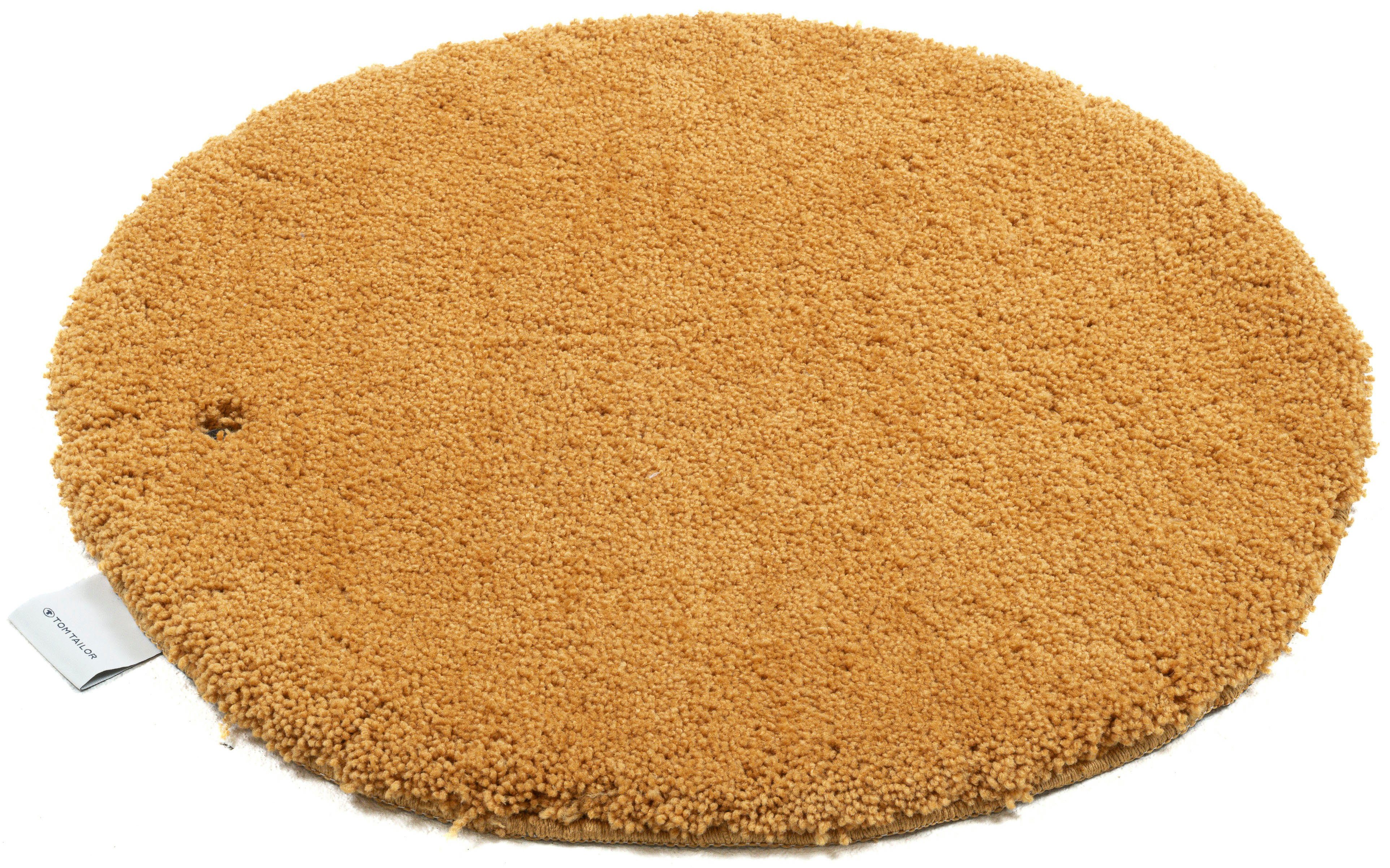 TOM TAILOR HOME Badematte Cozy Bath UNI, Badvorleger, Badezimmer Teppich, Höhe 27 mm, rutschhemmend beschichtet, fußbodenheizungsgeeignet, Polyester, rund, Badteppich, Uni Farben, rechteckig, in rund & oval erhältlich