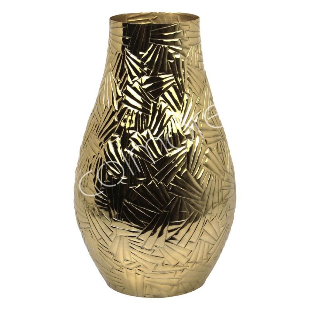 colmore Dekovase Vase Deko Gold Schmal Leicht Modern Mittelhoch 43 cm, Extra Leicht