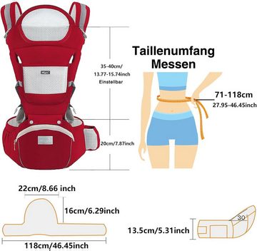 DOPWii Babytrage 6 in 1 Hüftsitz für 0~36 Monat Babys,Ergonomisch,Atmungsaktive,Weicher