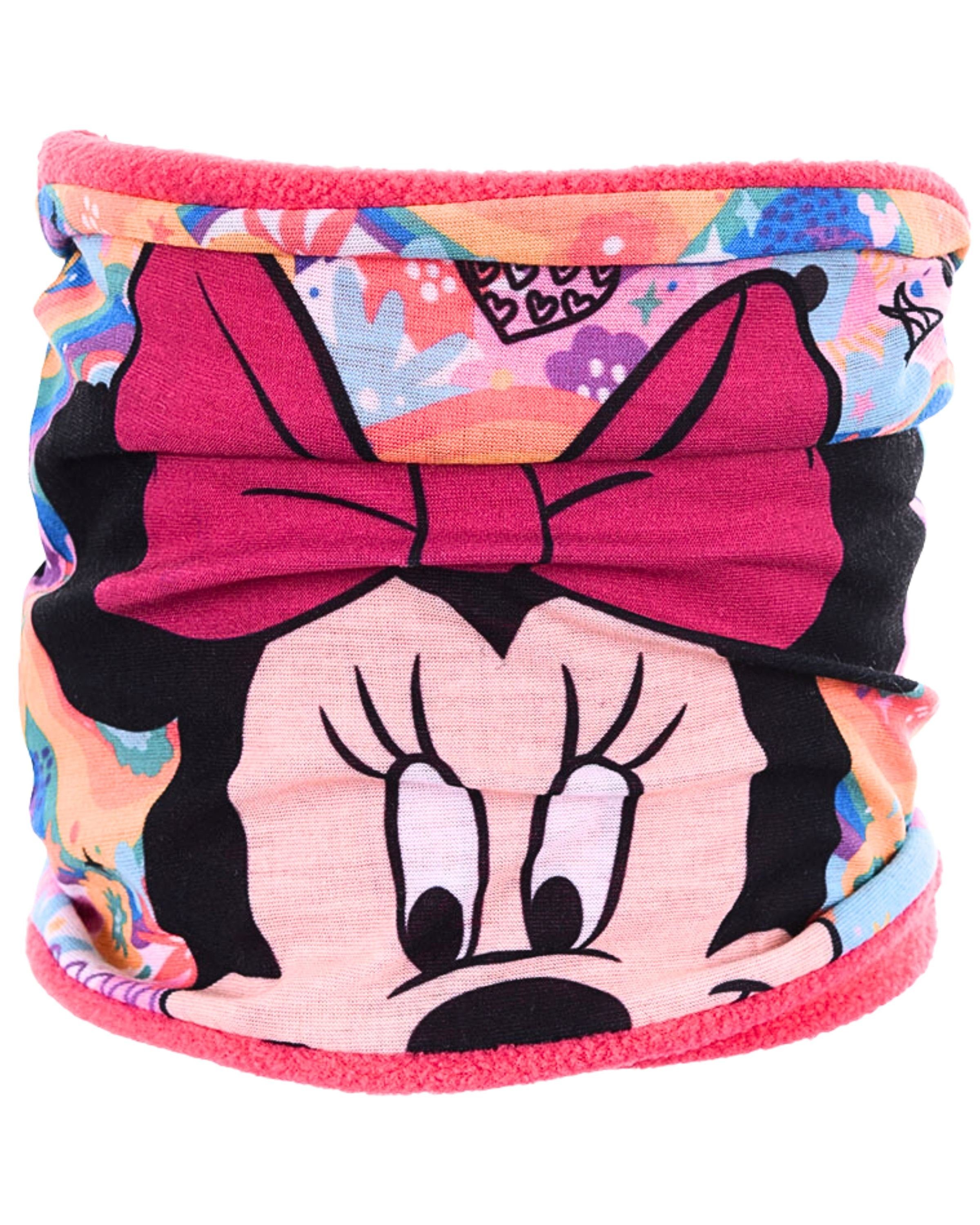 Disney Minnie Mouse Maus, Schlauchschal Loop & Kinder Minnie warm leicht mit Futter Fleece