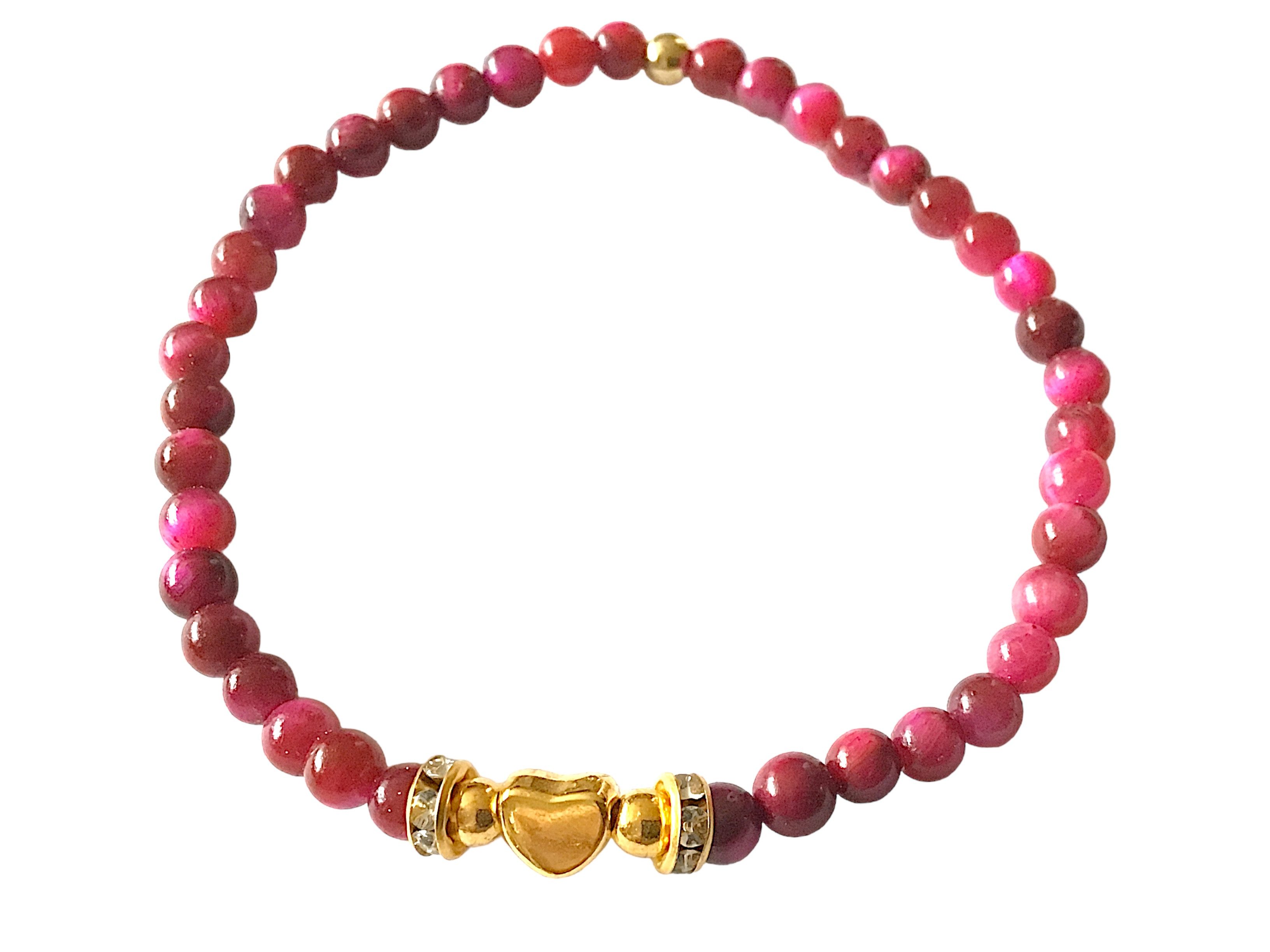 Steinfixx® Perlenarmband Elegantes Perlenarmband aus rotem Tigerauge in Ges günstig online kaufen