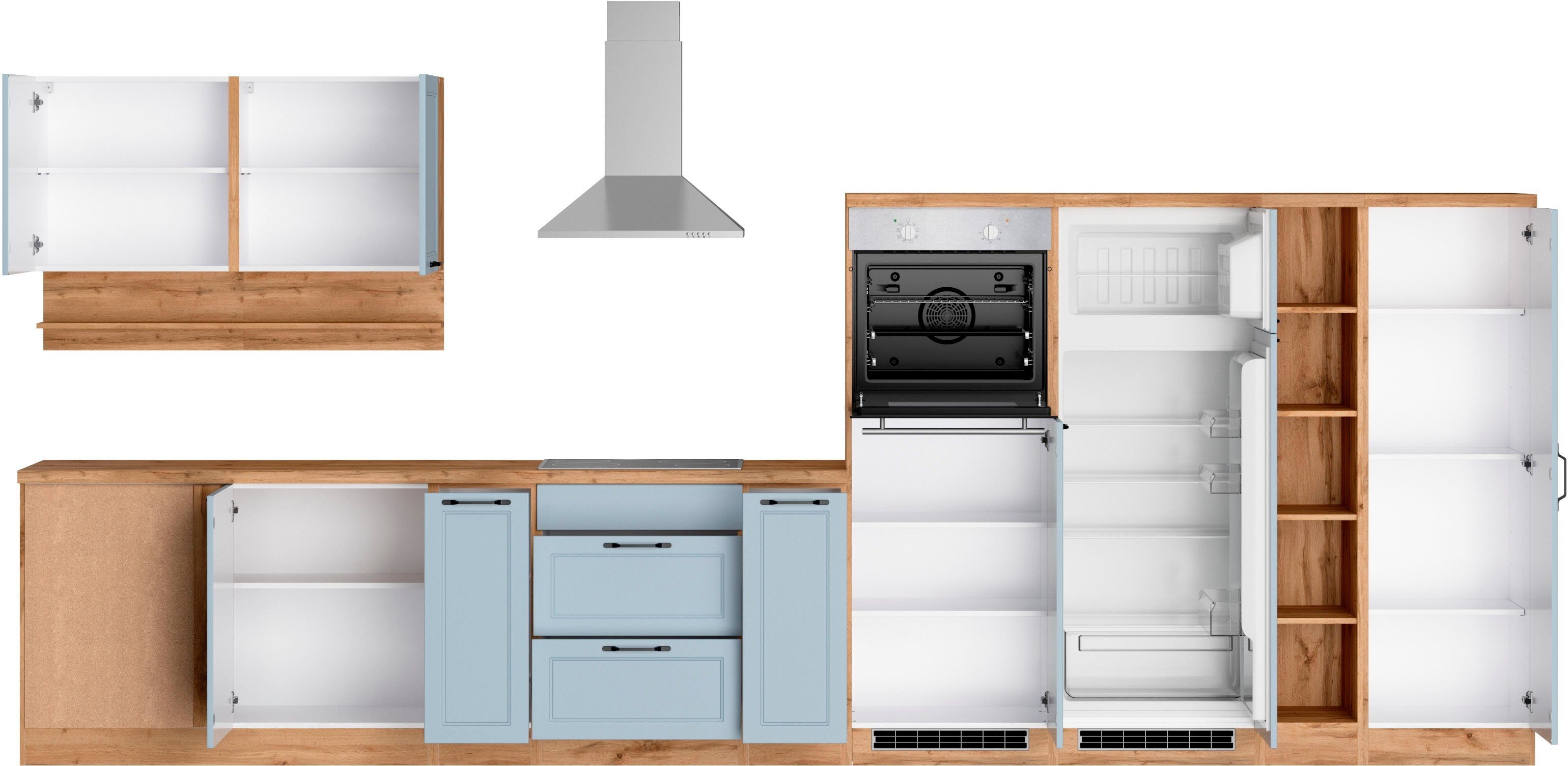 KOCHSTATION Winkelküche KS-Lana, Stellbreite 240/440 cm, wahlweise mit E-Geräten