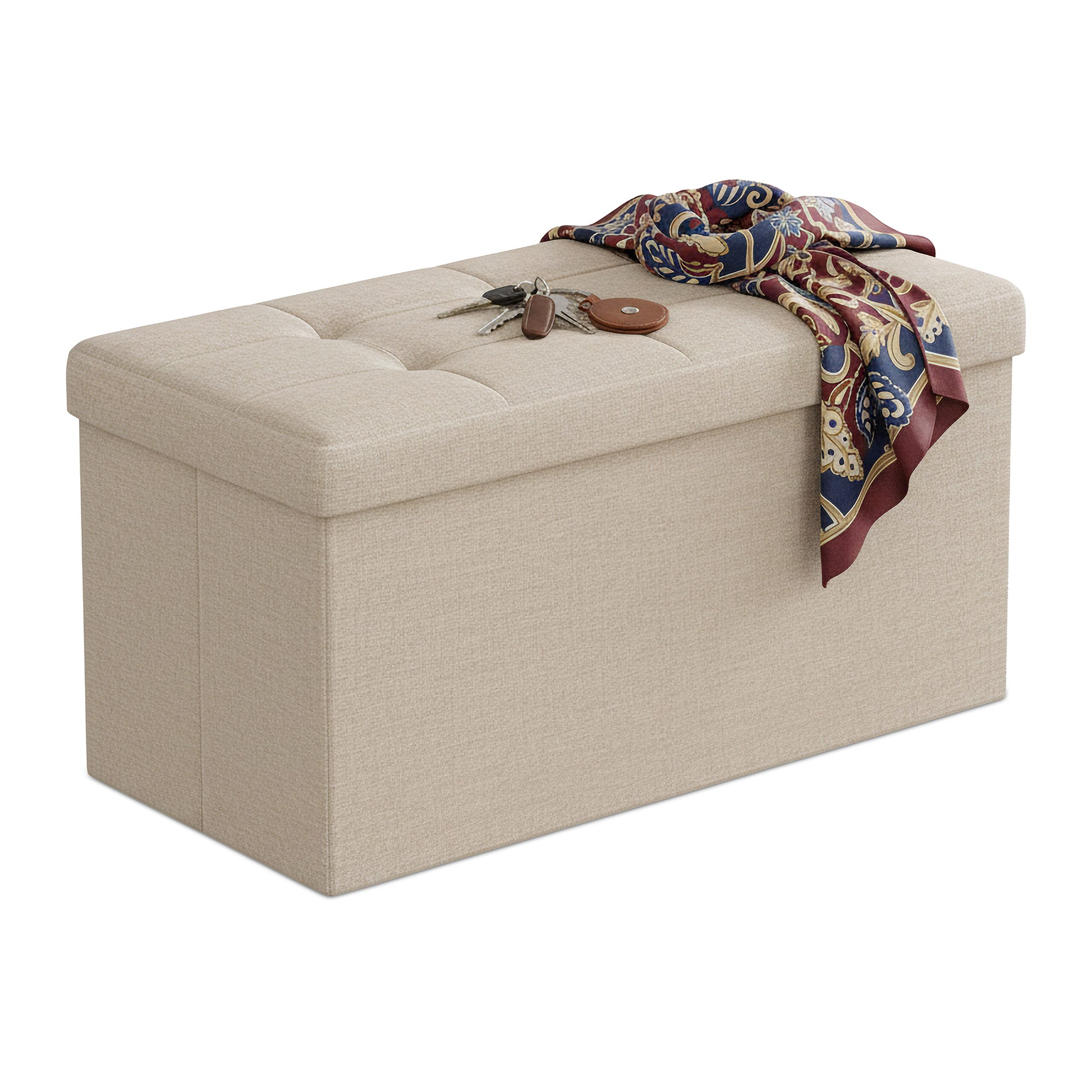 relaxdays Sitzbank aus Stoff (1-St), Beige