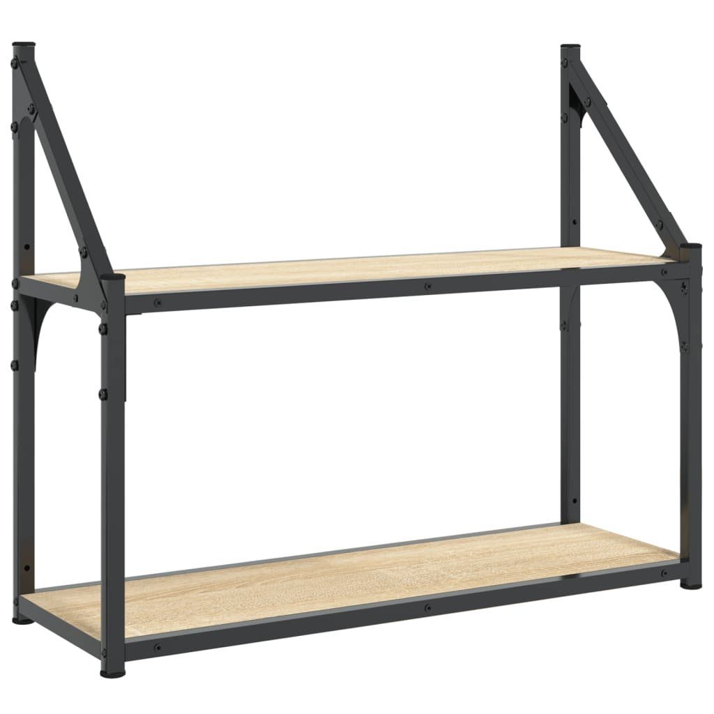 vidaXL Wandregal 60 x 21 x 51 cm Wandregal Hängeregal 2 Fächer Sonoma Eiche 60x21x51 cm