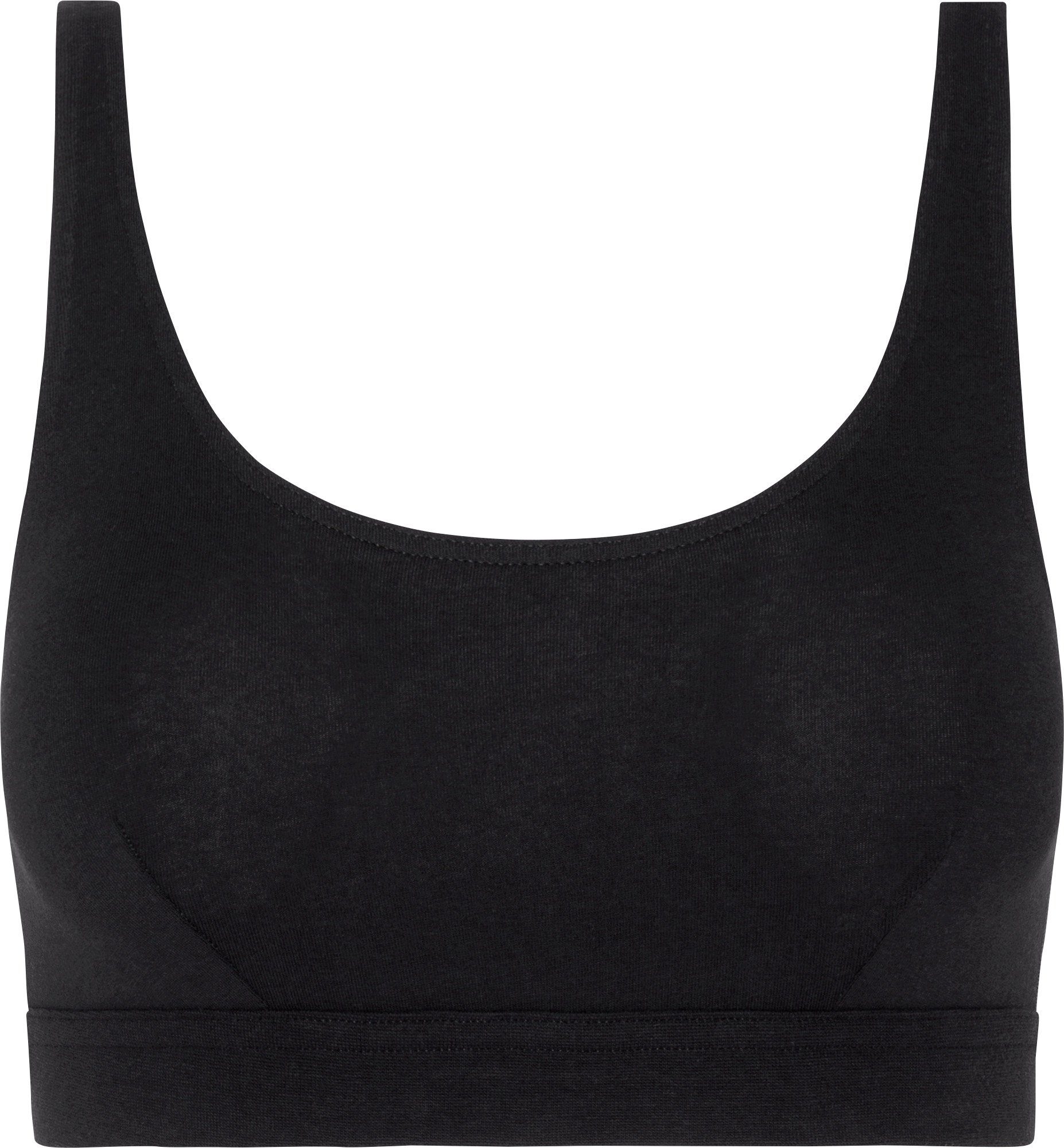 schwarz Single-Jersey Unterhemd Uni Damen-Bustier Pompadour