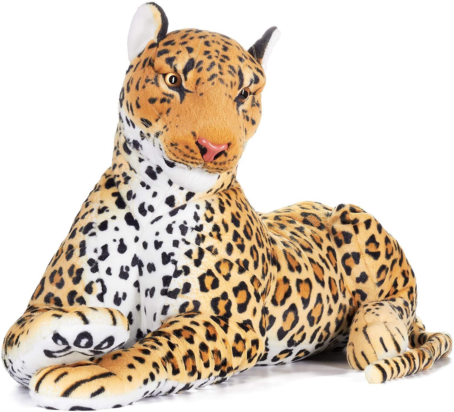 BRUBAKER Kuscheltier Leopard XL Plüschtier 110 cm liegend (1-St), Raubkatze Braun - Safari