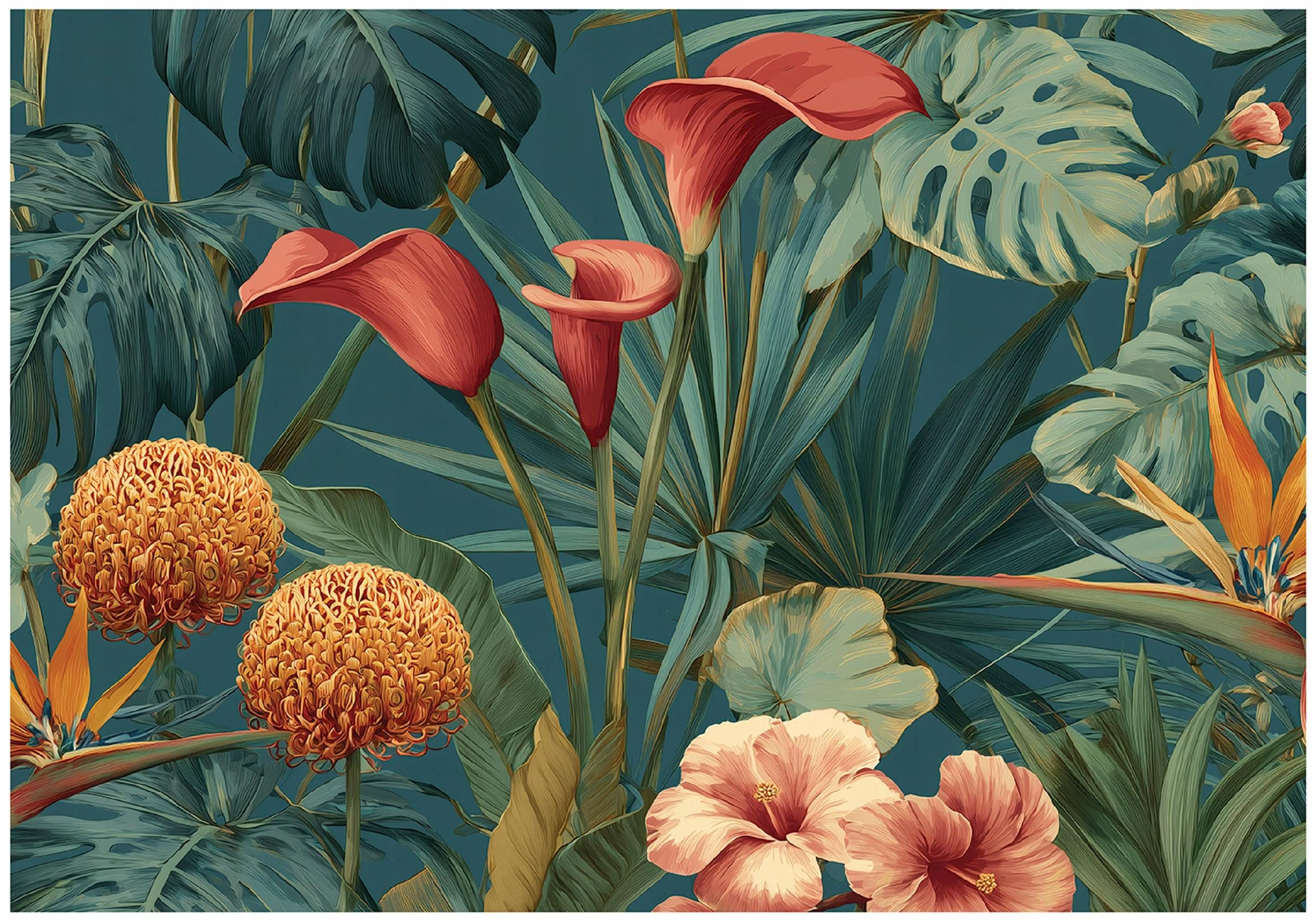 Wallarena Fototapete Blumen strapazierfähig inkl Kleister Schlafzimmer Wohnzimmer 350x250 c, glatt, matt, 150 x 105 cm