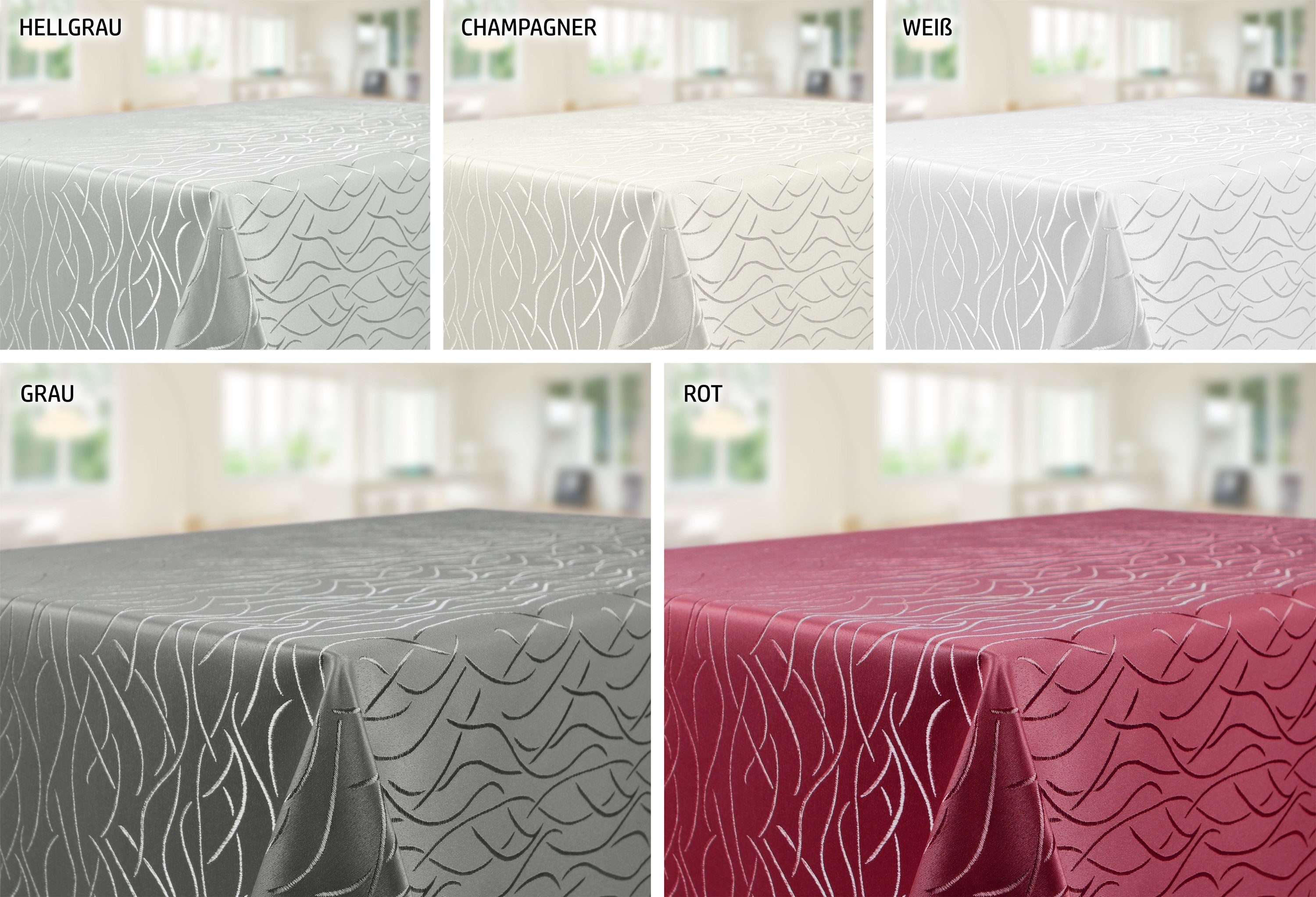 Beautex Tischdecke Damast Jacquard bügelfrei pflegeleicht Streifenmuster Tischwäsche (1-tlg), Mercerisiert, Hochwertiger Jacquard, Formstabil – Bild 4 von 4