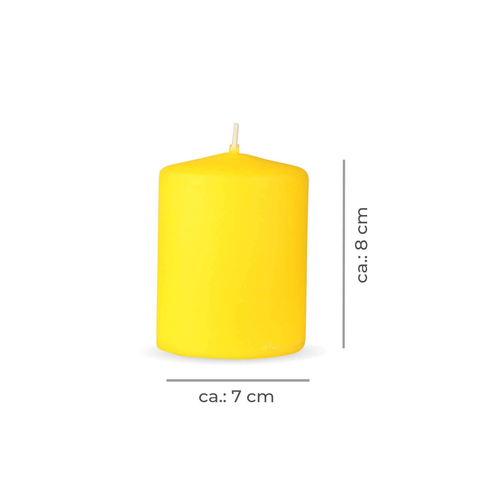 HS Candle Stumpenkerze Säulenkerze Ø7cm (1-tlg), Wachskerzen - unparfümierte Säulenkerzen - viele Farben/Größen