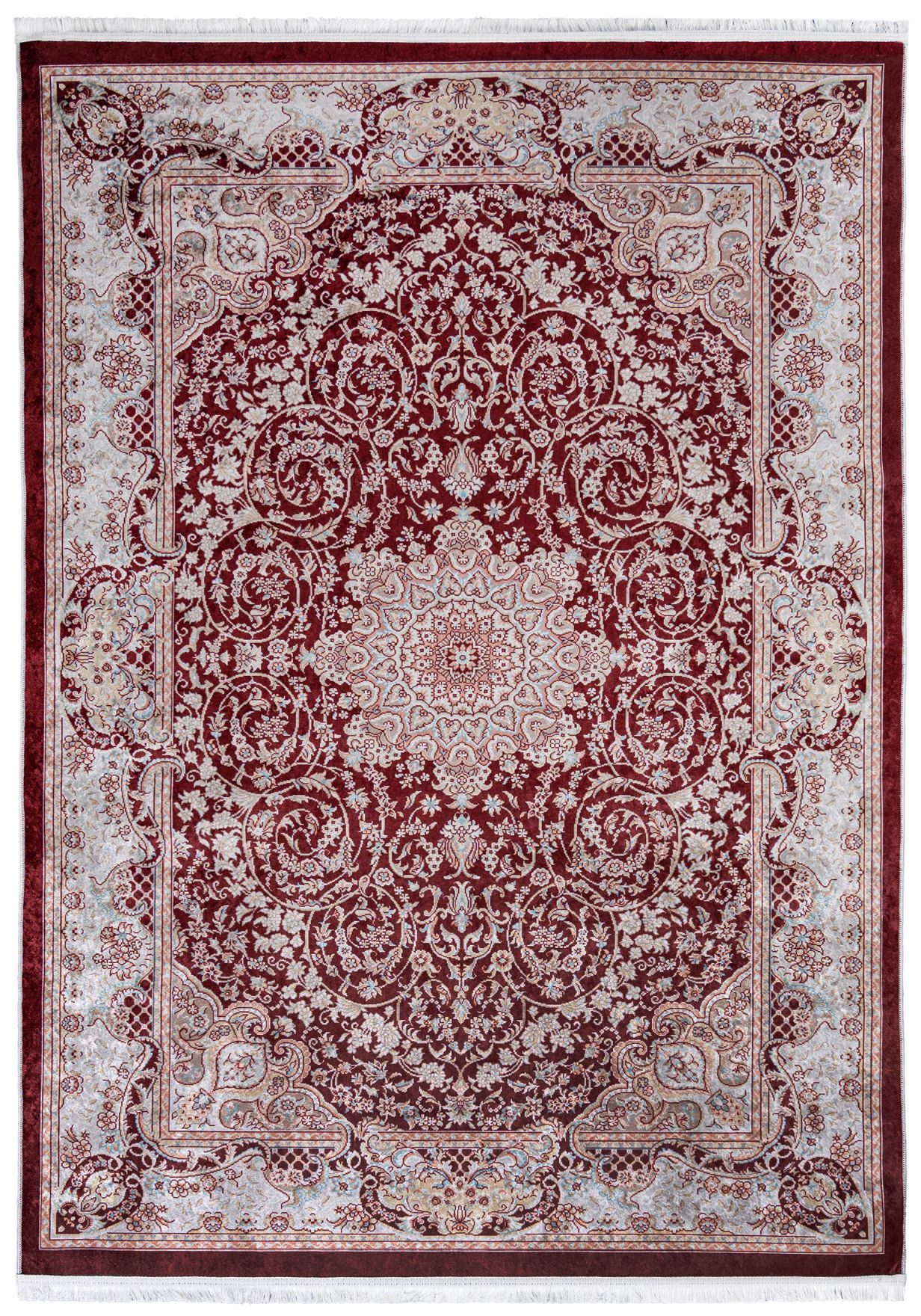 Mazovia Orientteppich Klassisch Bordüre Rot Wohnzimmer, Schlafzimmer, Büro, Esszimmer, Flur, Fußbodenheizung