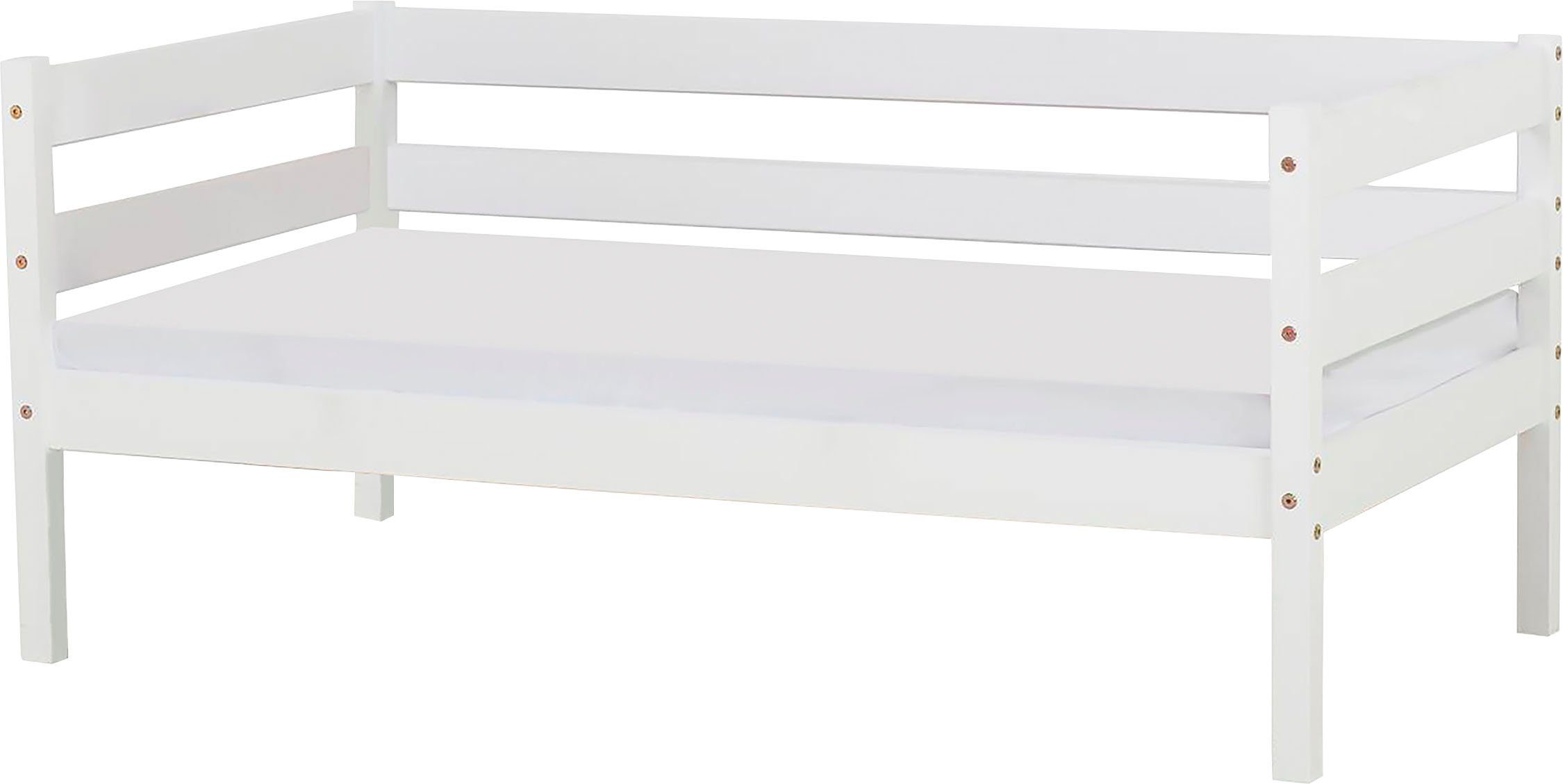 Hoppekids Einzelbett ECO Comfort Kinderbett, Kiefer Massivholz, Jugendbett inkl. Rollrost, 70x160 cm, wahlweise in verschieden Farben/ Matratze/ Absturzsicherung. Reduzierter Preis € 249,99. Unverbindliche Preisempfehlung € 349,00