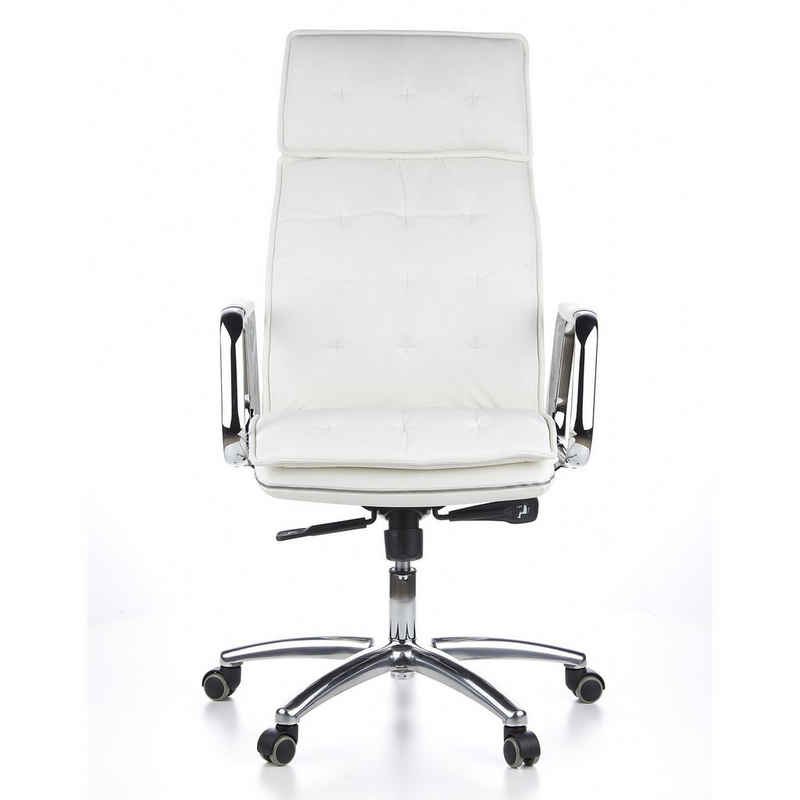 hjh OFFICE Chefsessel Profi Chefsessel VILLA 20 Leder mit Armlehnen, Drehstuhl Bürostuhl ergonomisch