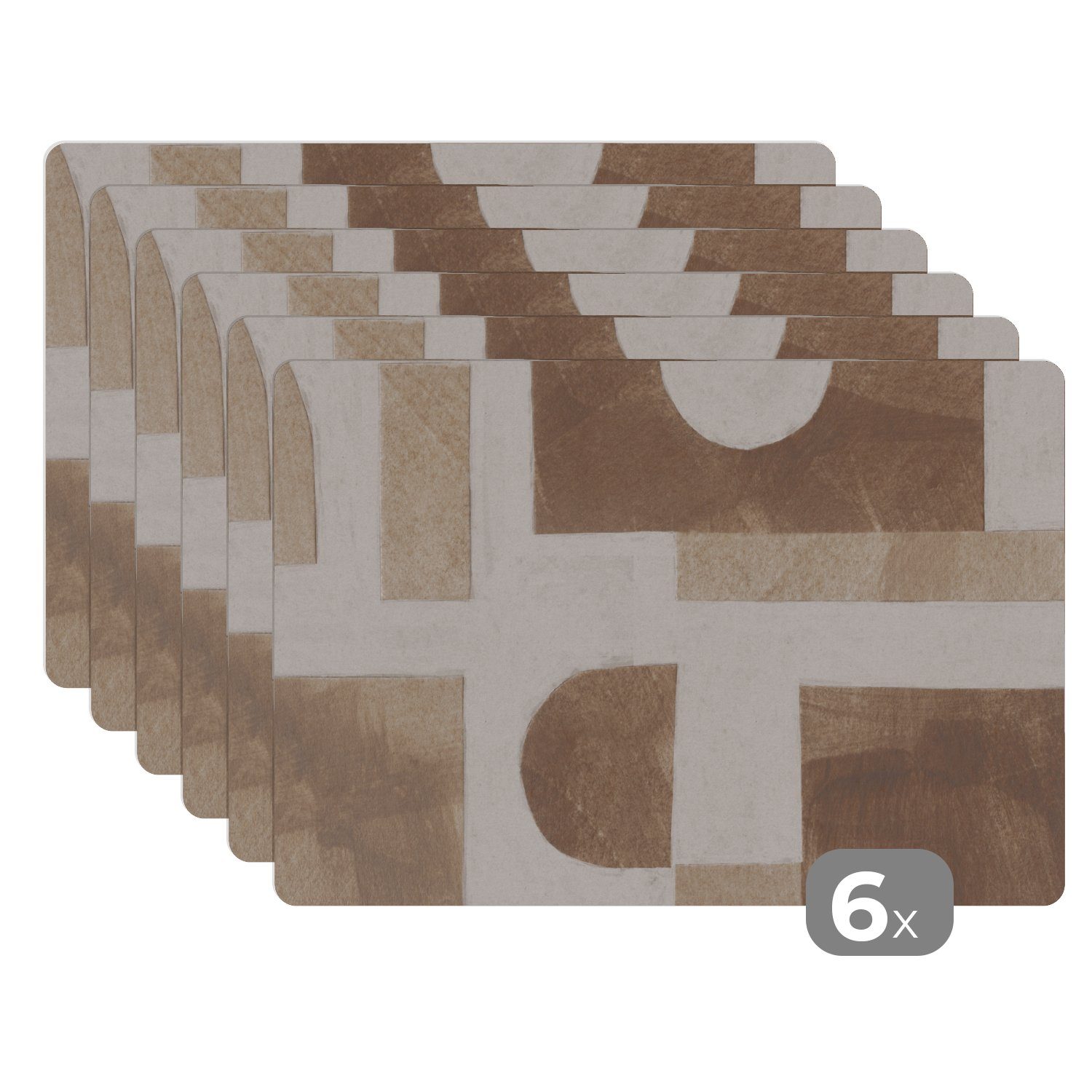 Platzset, Abstrakt - Puzzle - Formen - Farben, MuchoWow, (6-St), Platzset, Platzdecken, Platzmatte, Tischmatten, Schmutzabweisend