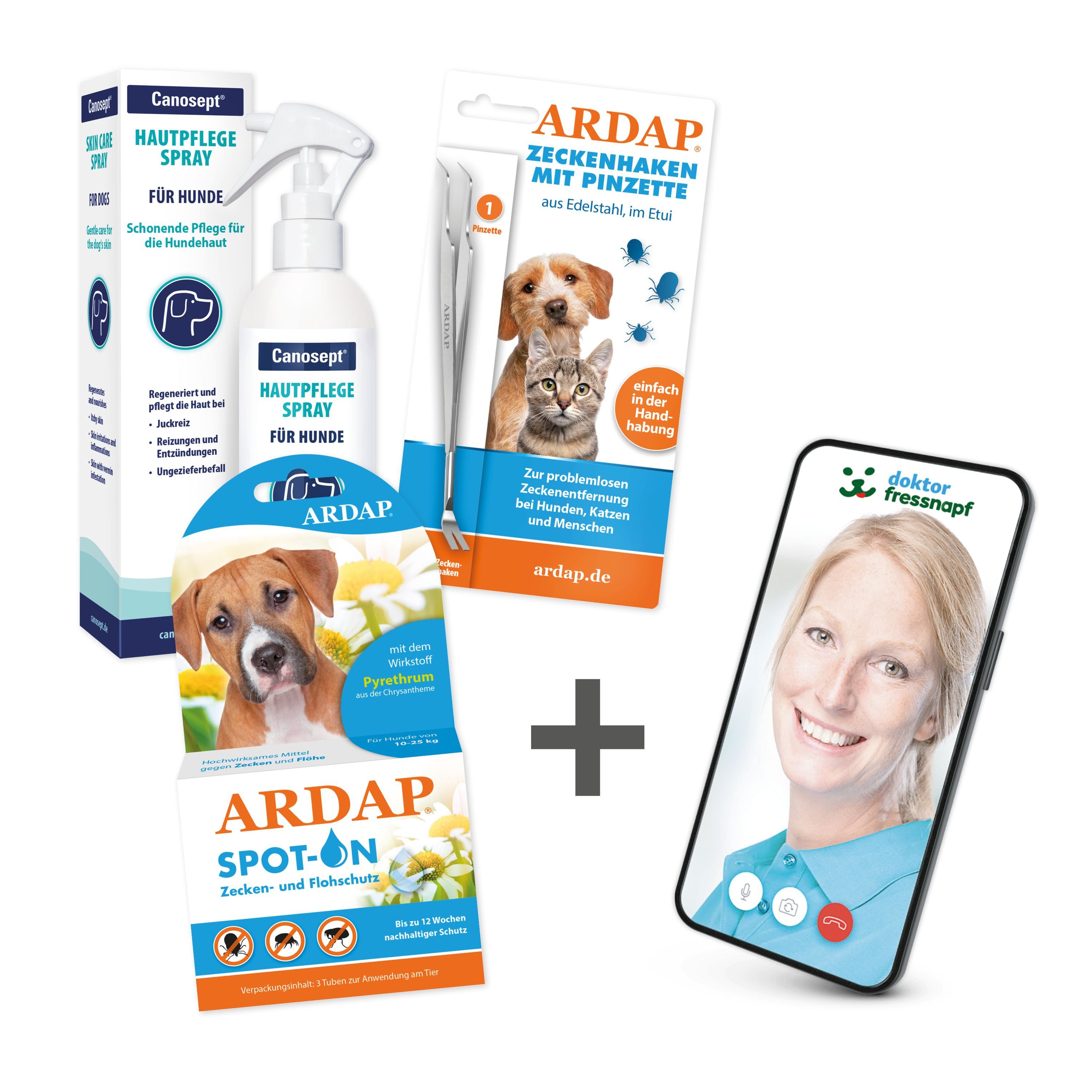 Canosept Fellpflege ARDAP Dr. Fressnapf Floh- und Zeckenschutz-Paket für Hunde M